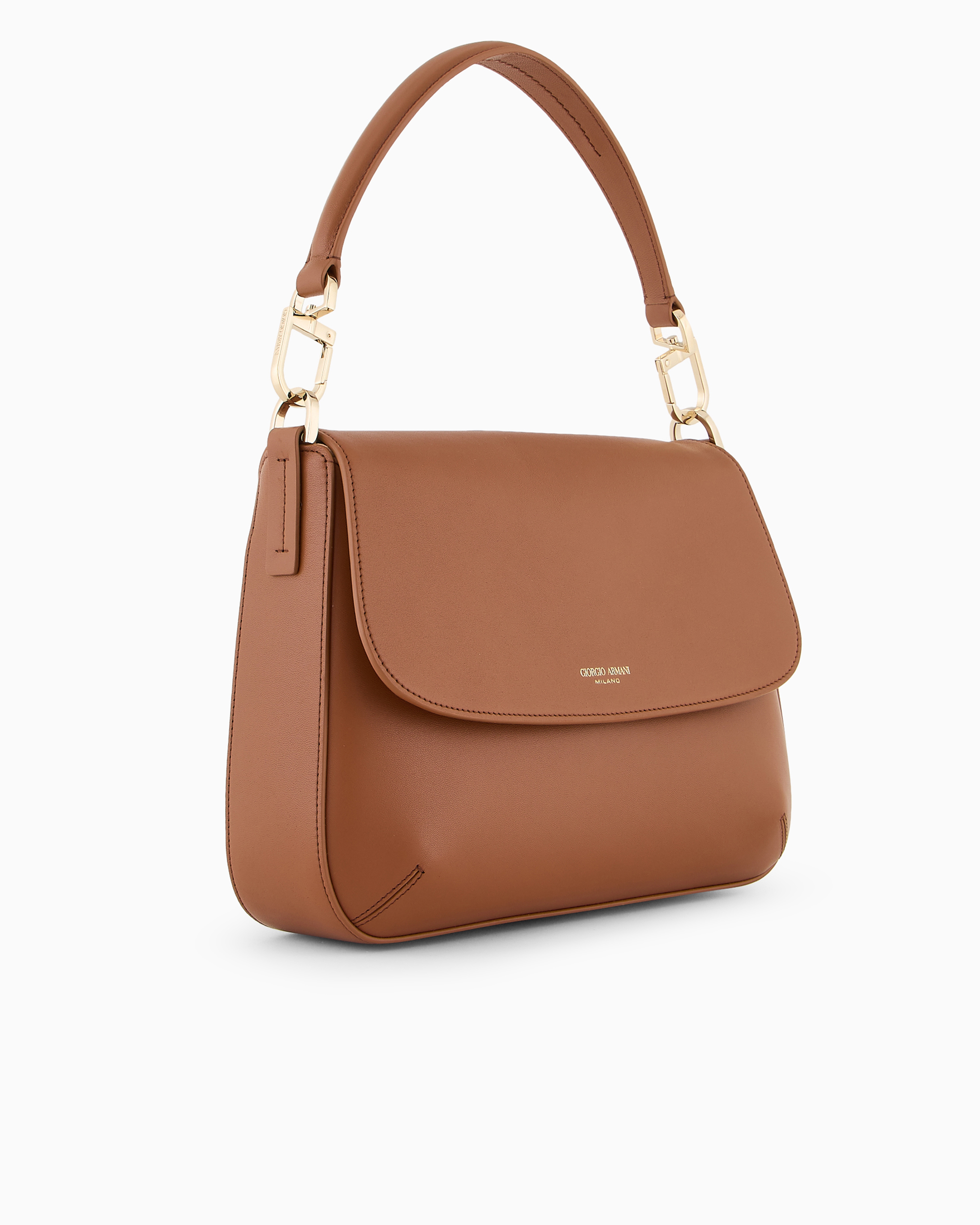 Giorgio Armani Official Store Medium La Prima Soft Baguette Bag In Nappa Leather In Buff