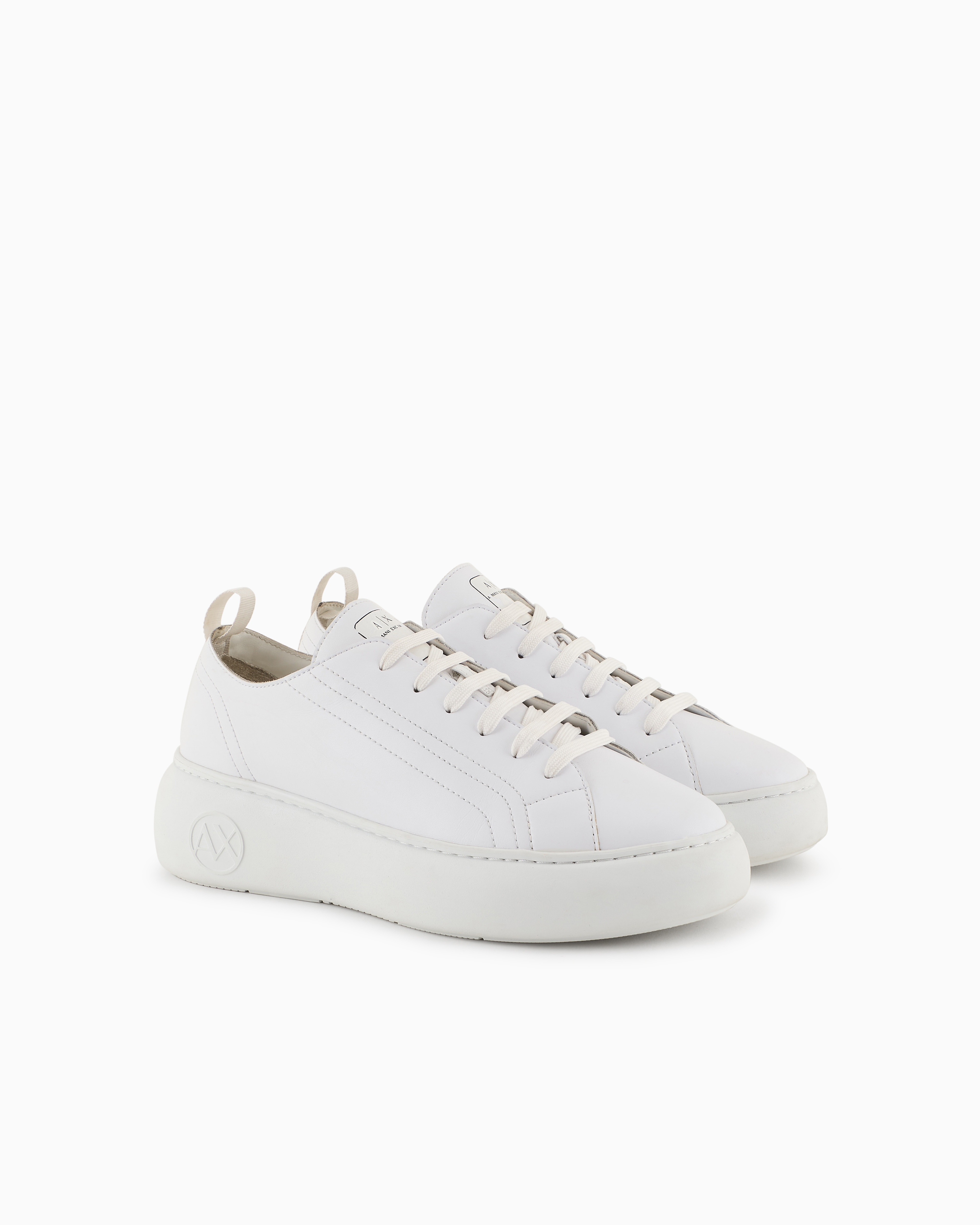 Armani Exchange Platform Low-top Sneakers In White