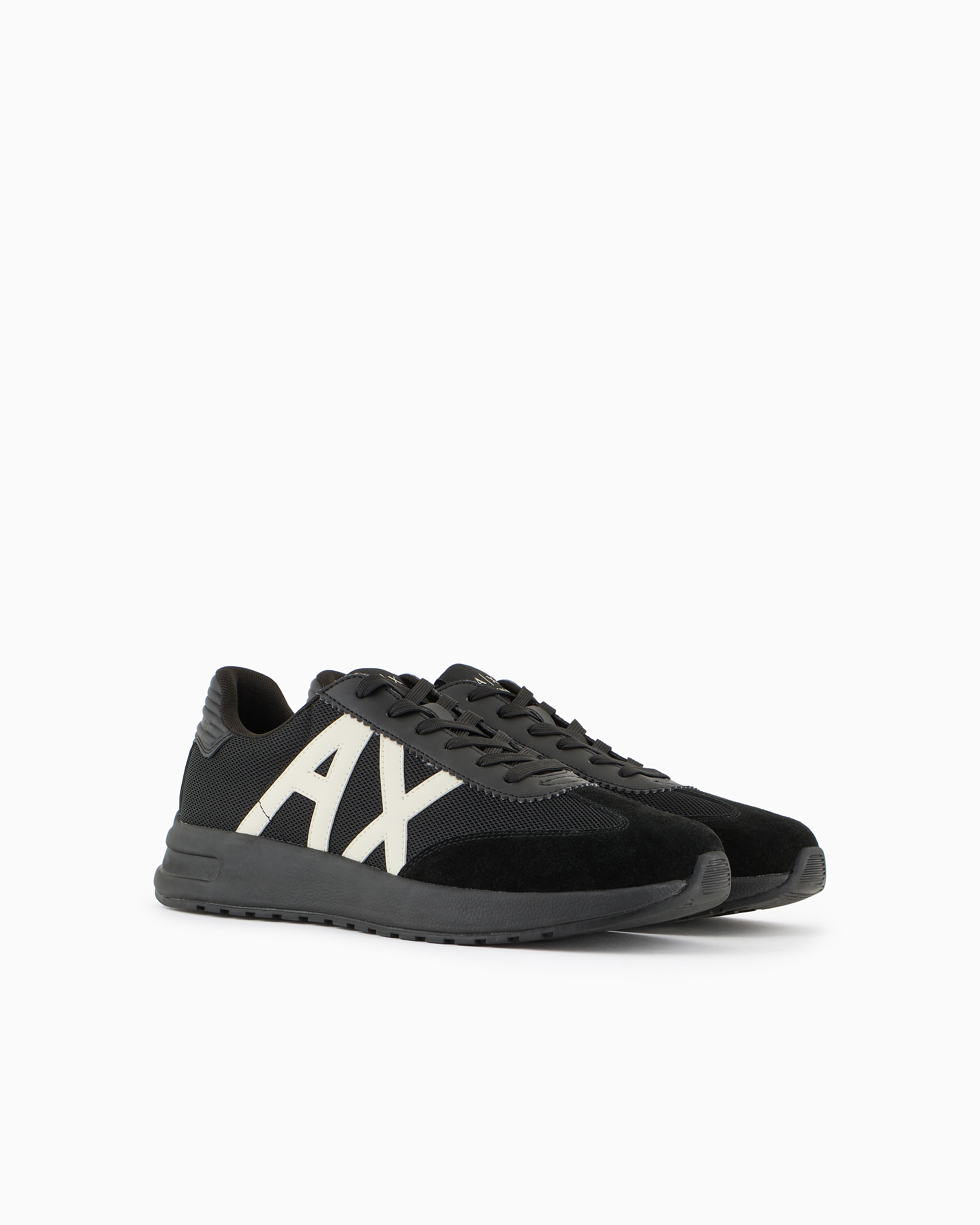 Shop Armani Exchange Heeled Ankle Boots With Logo In Black