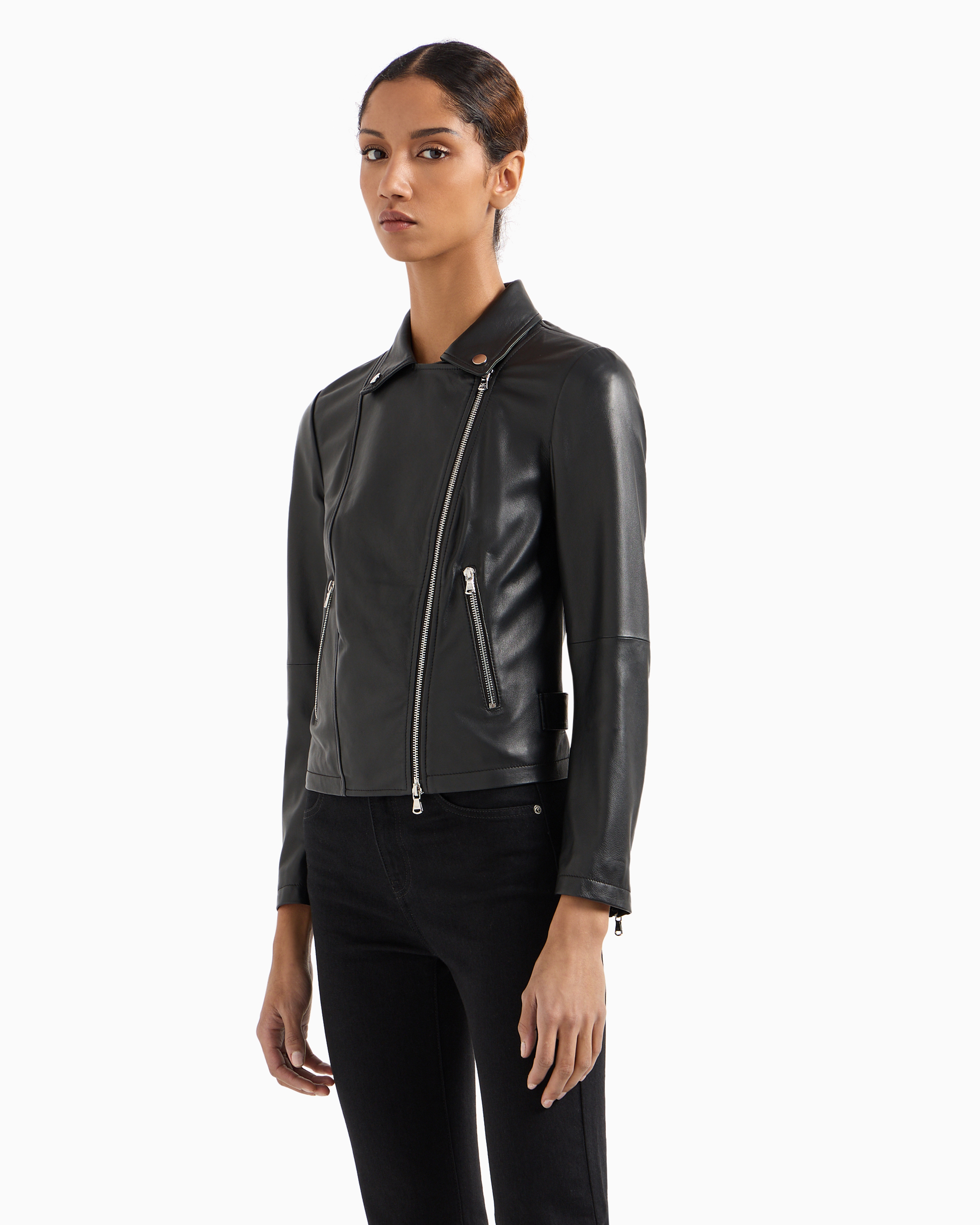 EMPORIO ARMANI NAPPA-LAMBSKIN BIKER JACKET 