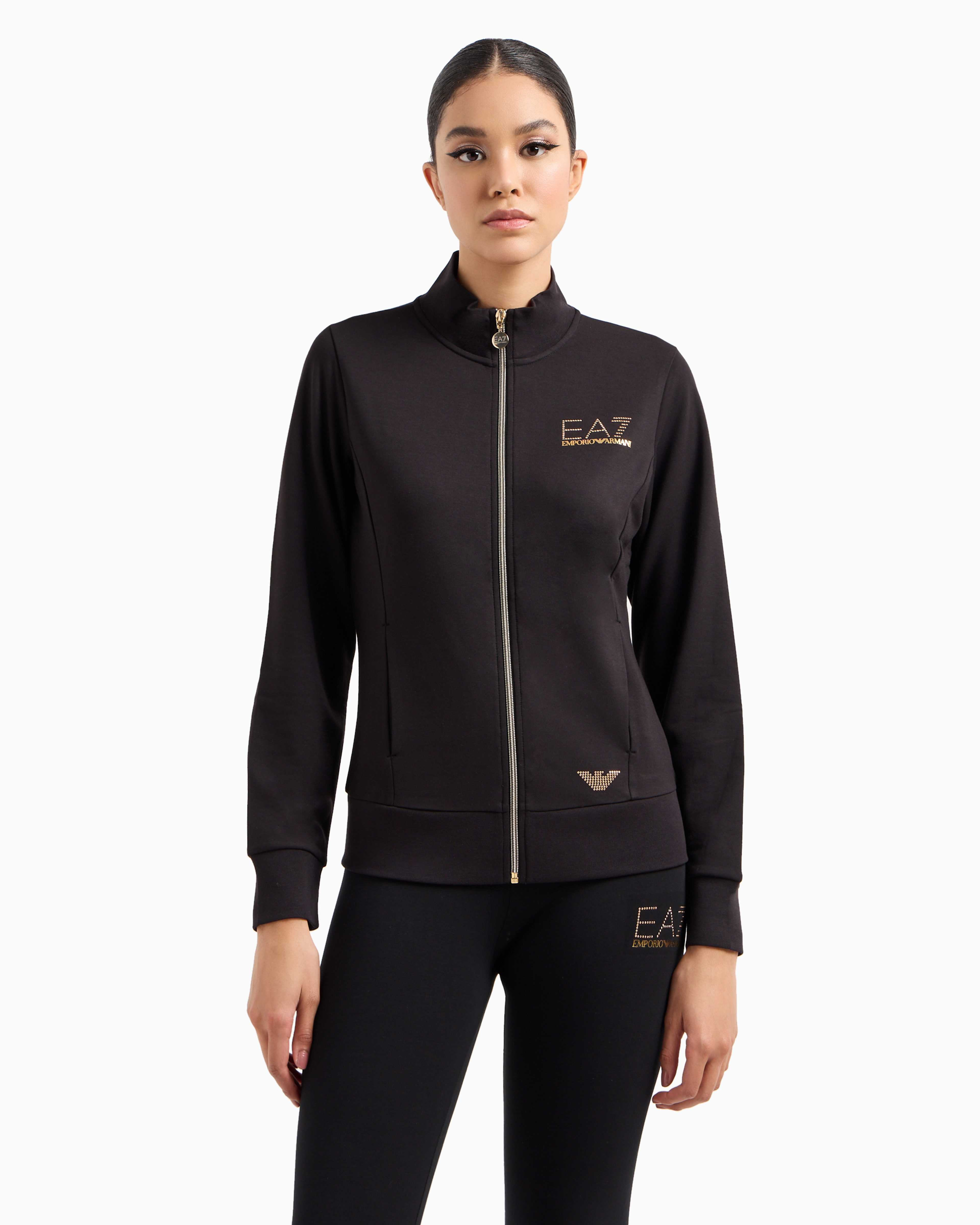 Ea7 Official Store Evolution Sweatshirt Mit Reissverschluss In Black