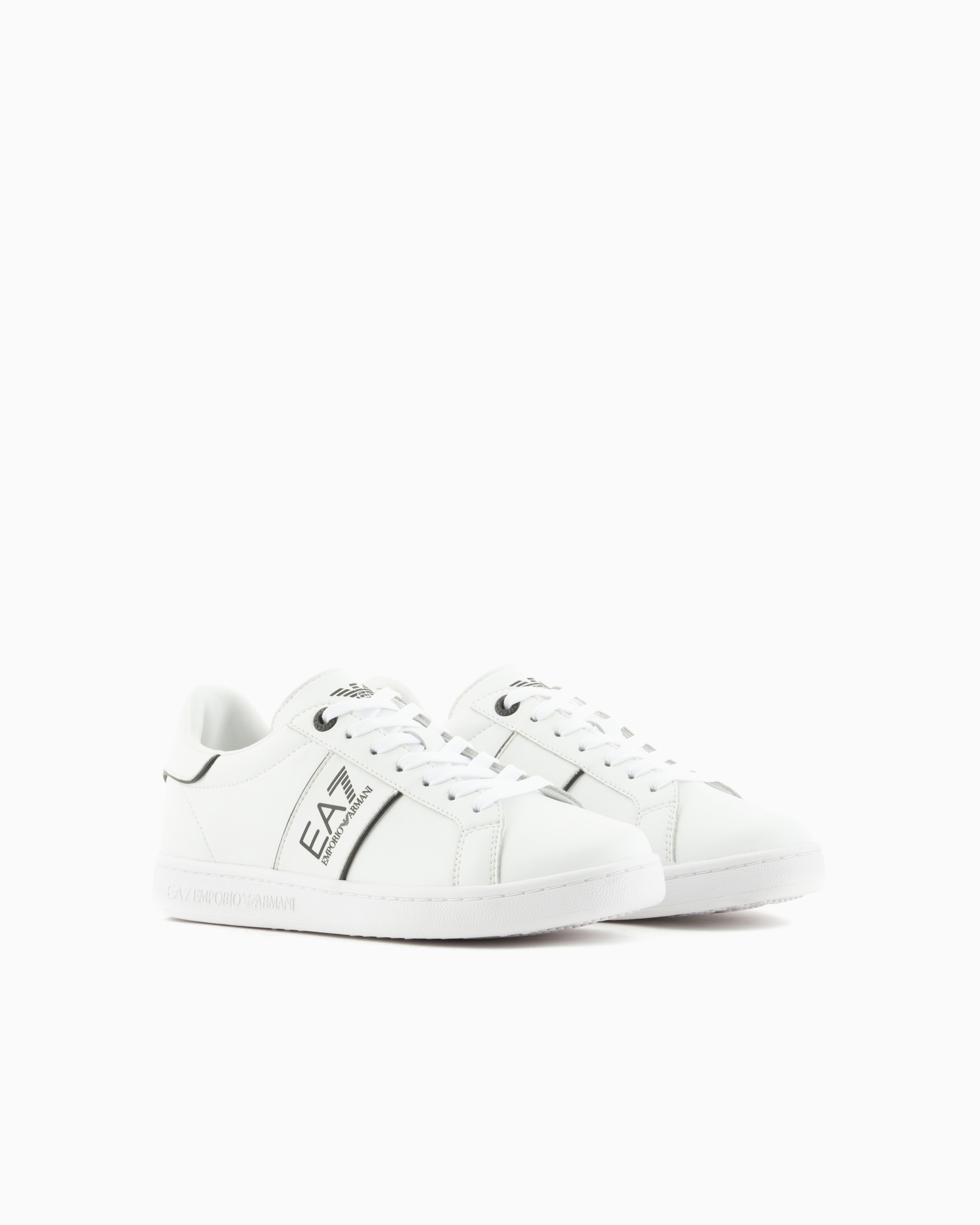 Ea7 Classic Leather Sneakers In White