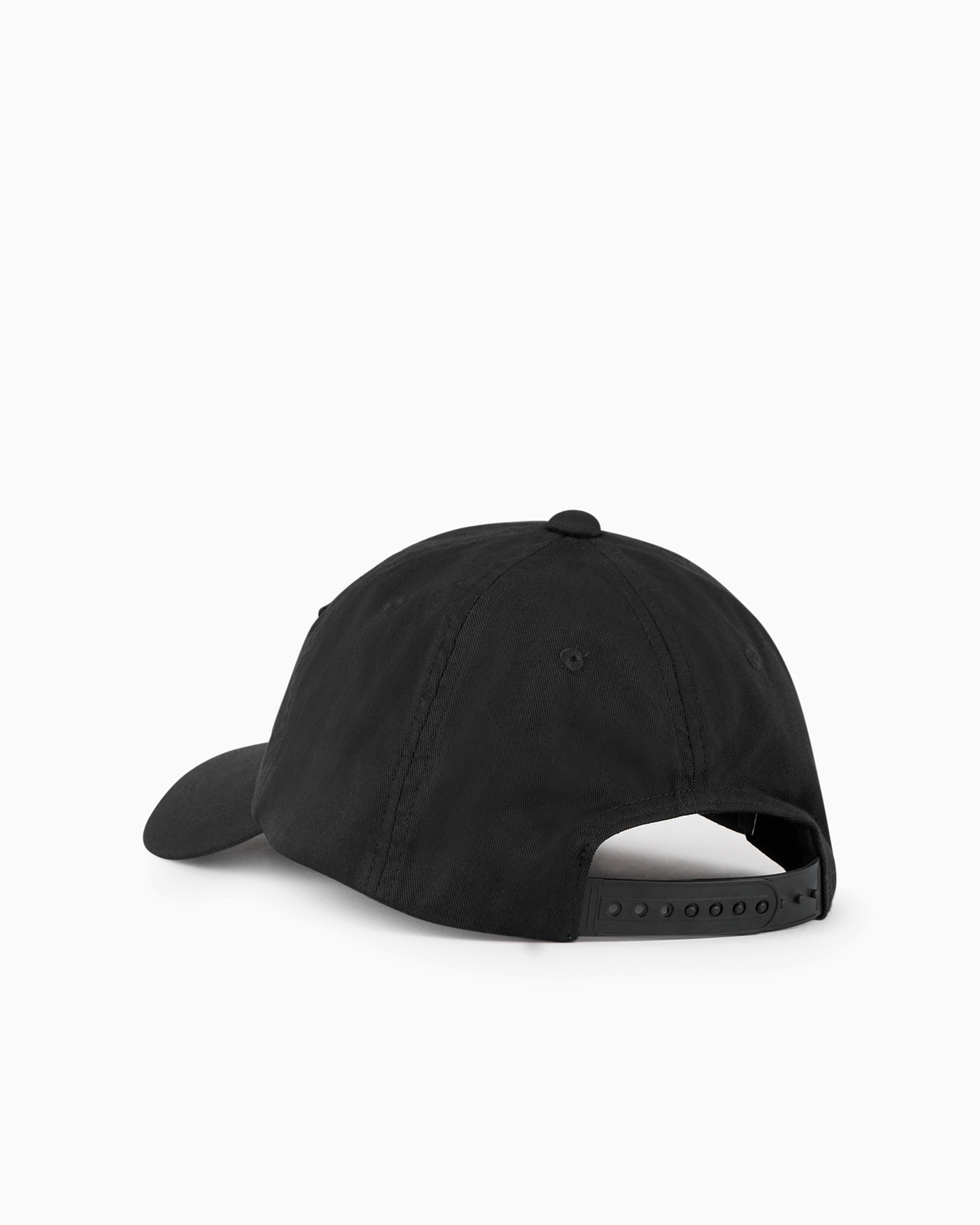 Emporio Armani Official Store Baseball Cap With Embroidered Oversized Eagle In Black