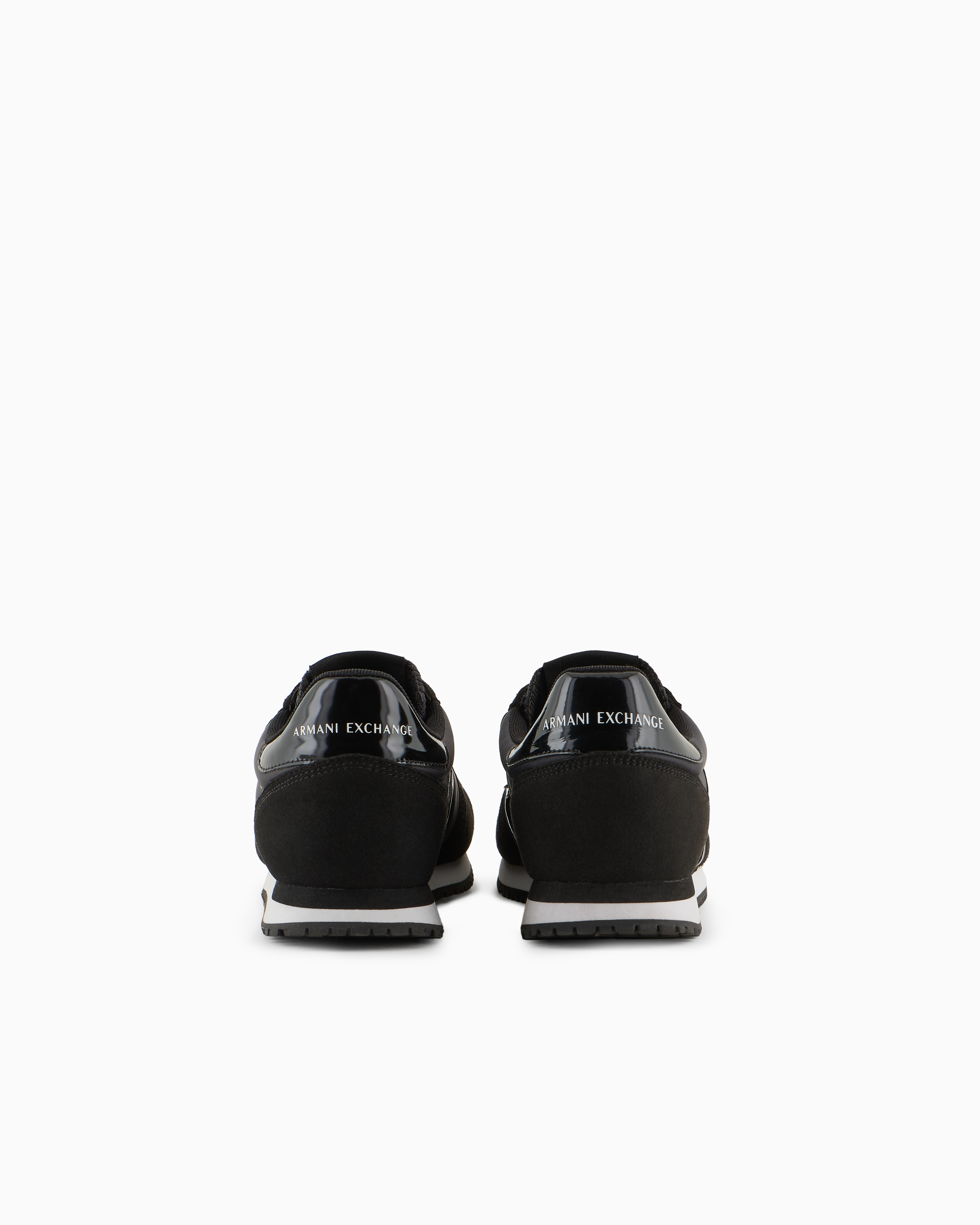 Armani Exchange Embossed-logo Panelled Sneakers In Black