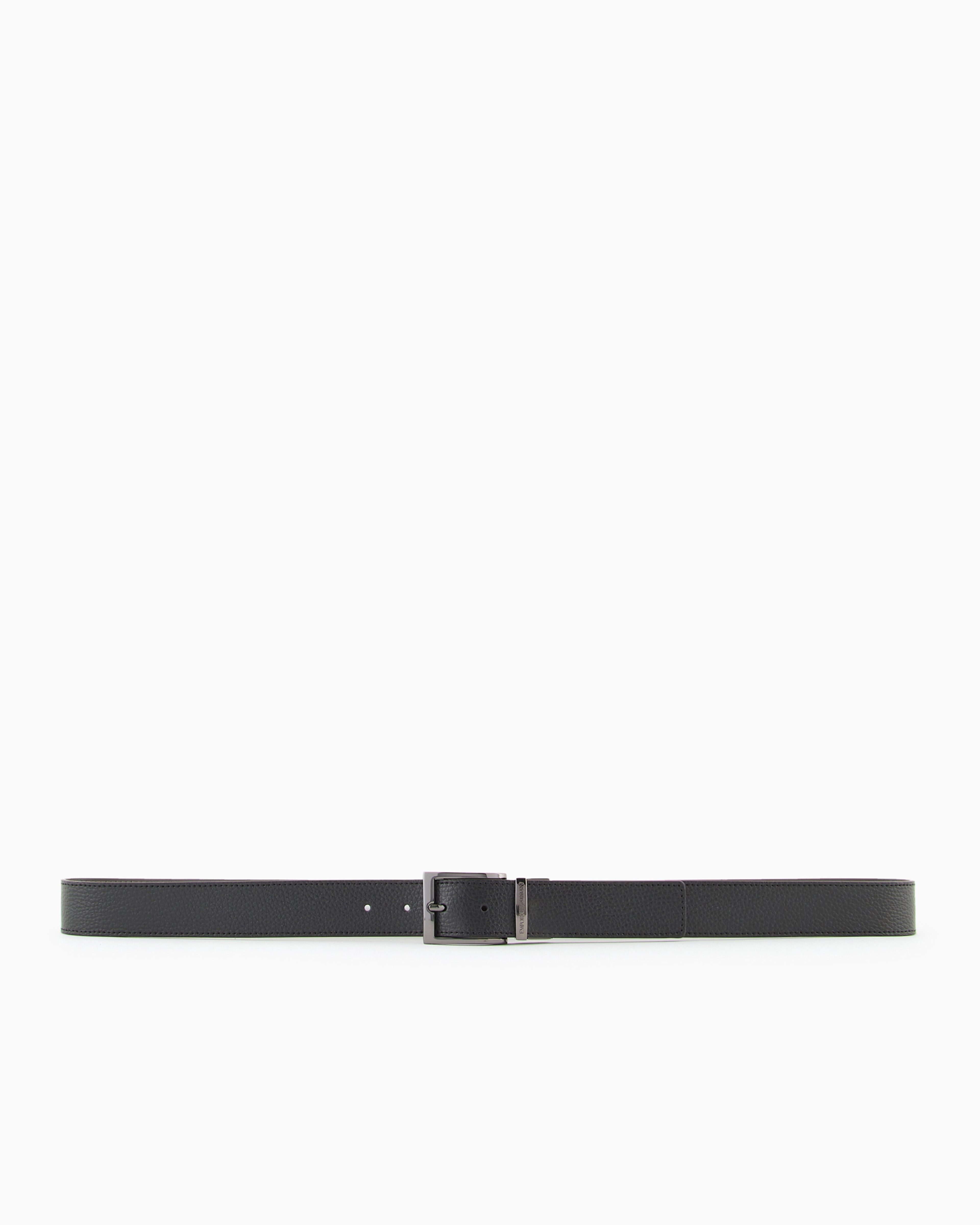 Emporio Armani Official Store Palmellato-leather Printed Reversible Belt In Black 4