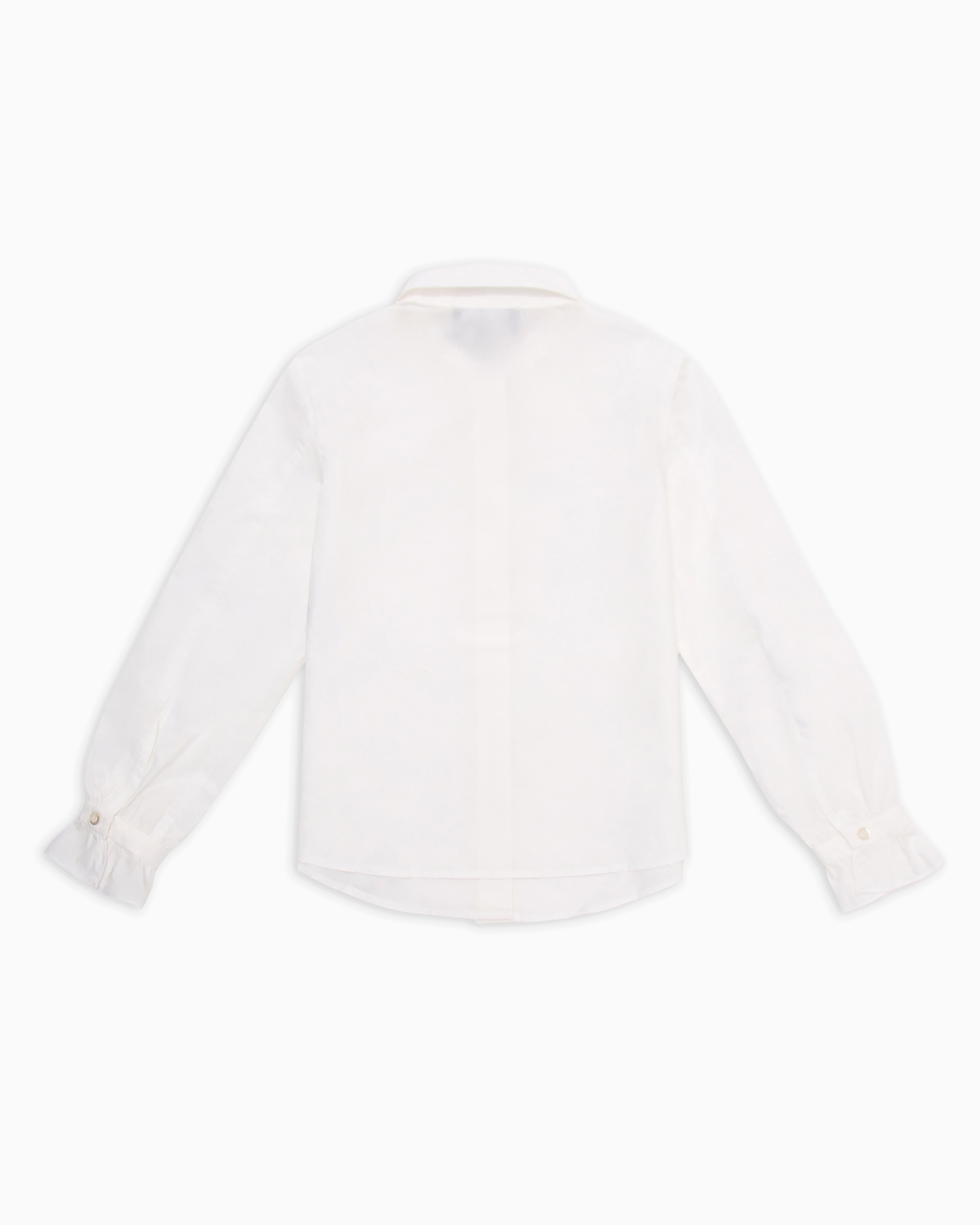 Emporio Armani Official Store Poplin Shirt With Peter Pan Collar In White