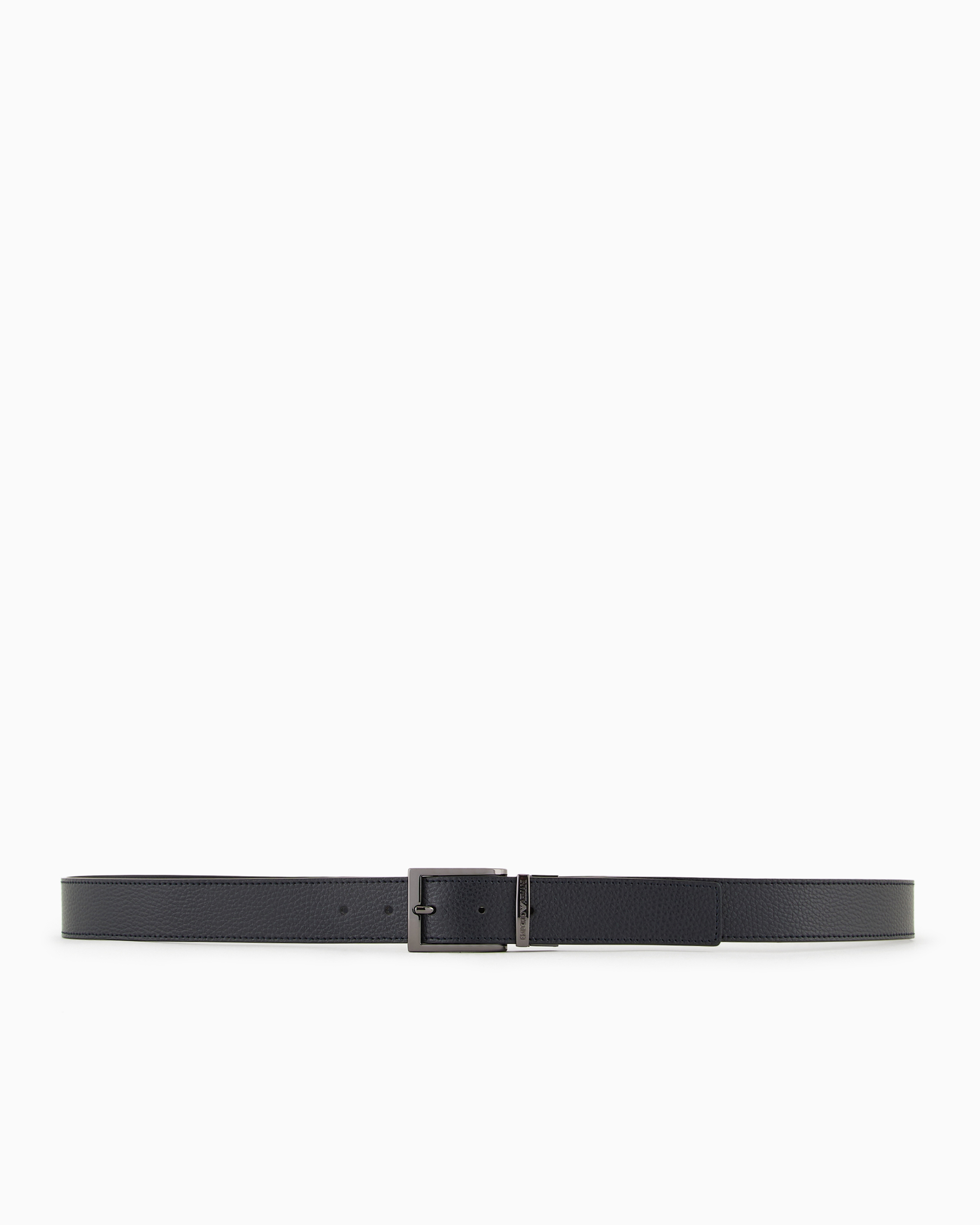 Emporio Armani Official Store Palmellato-leather Printed Reversible Belt In Blu  Navy