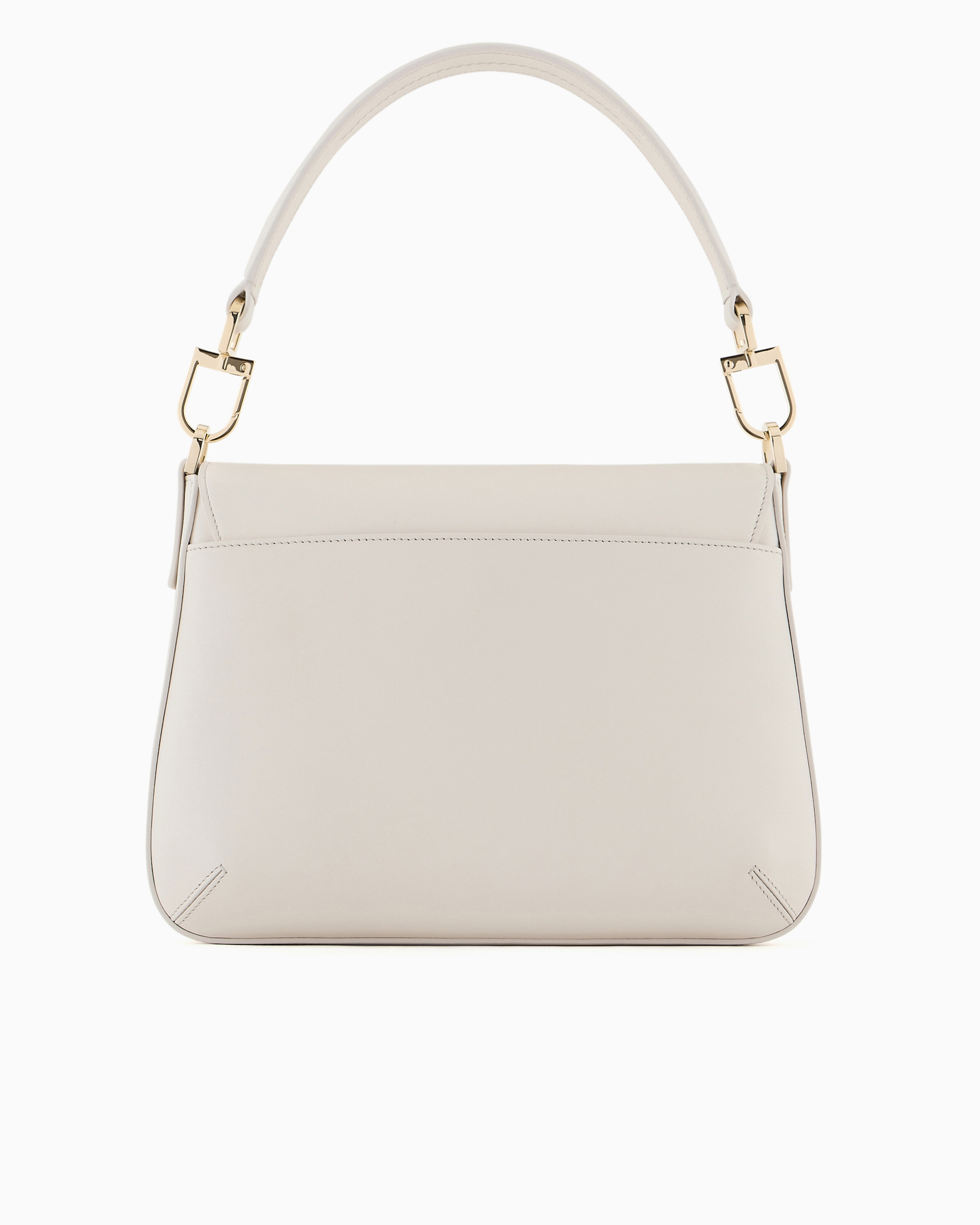 Giorgio Armani Official Store Medium La Prima Soft Baguette Bag In Nappa Leather In Milky White