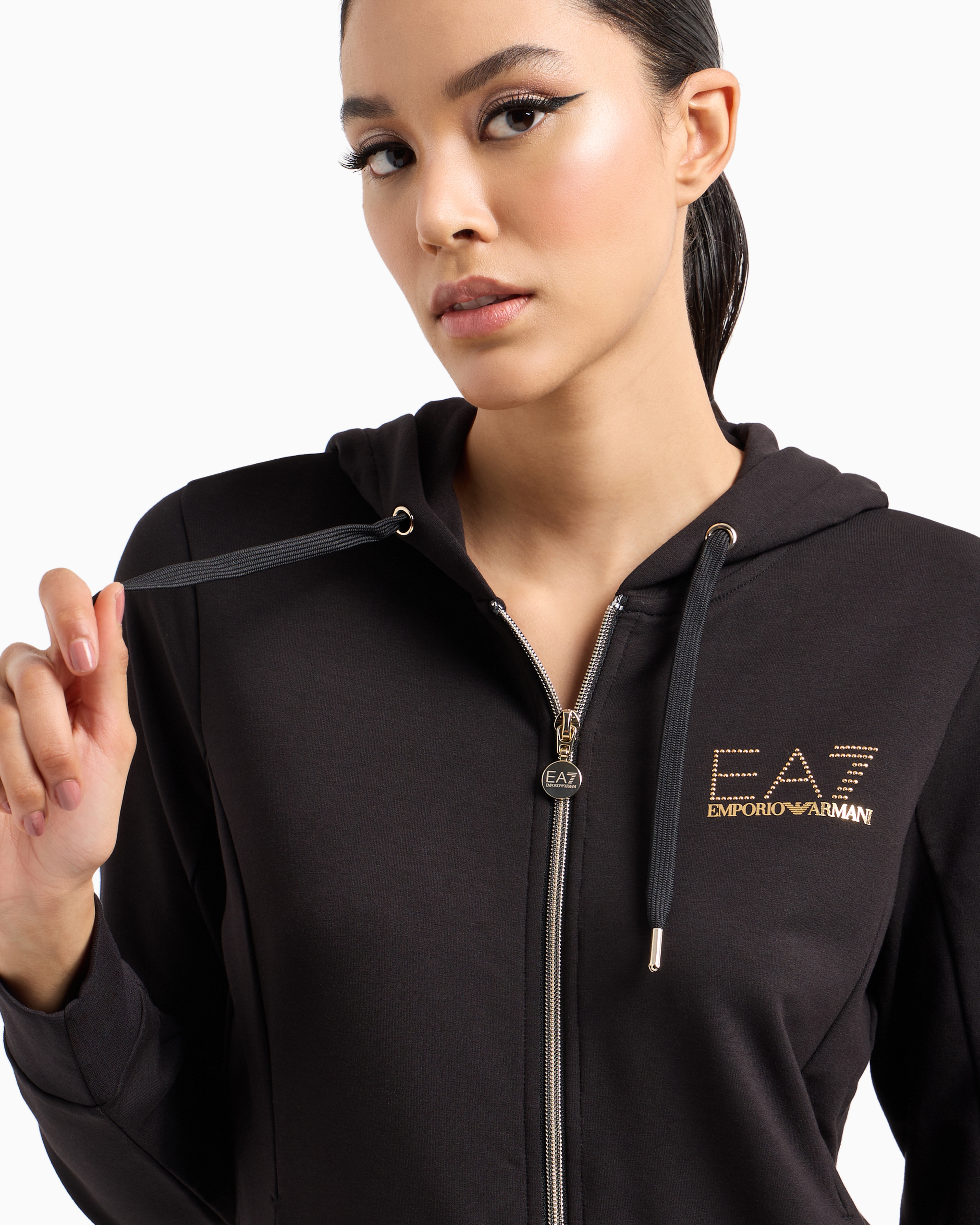 Shop Ea7 Evolution Stretch Viscose-blend Tracksuit In Black