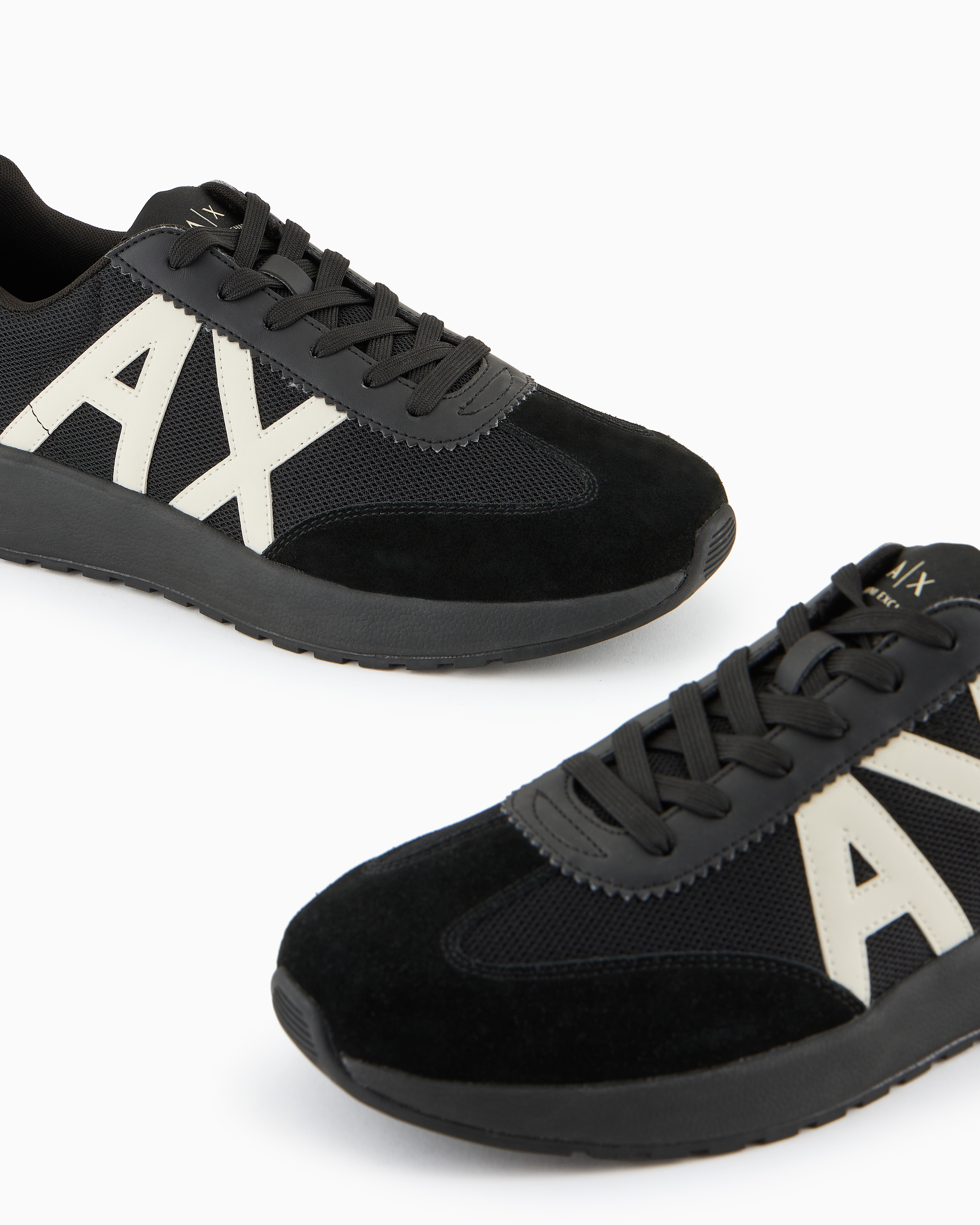 Shop Armani Exchange Heeled Ankle Boots With Logo In Black