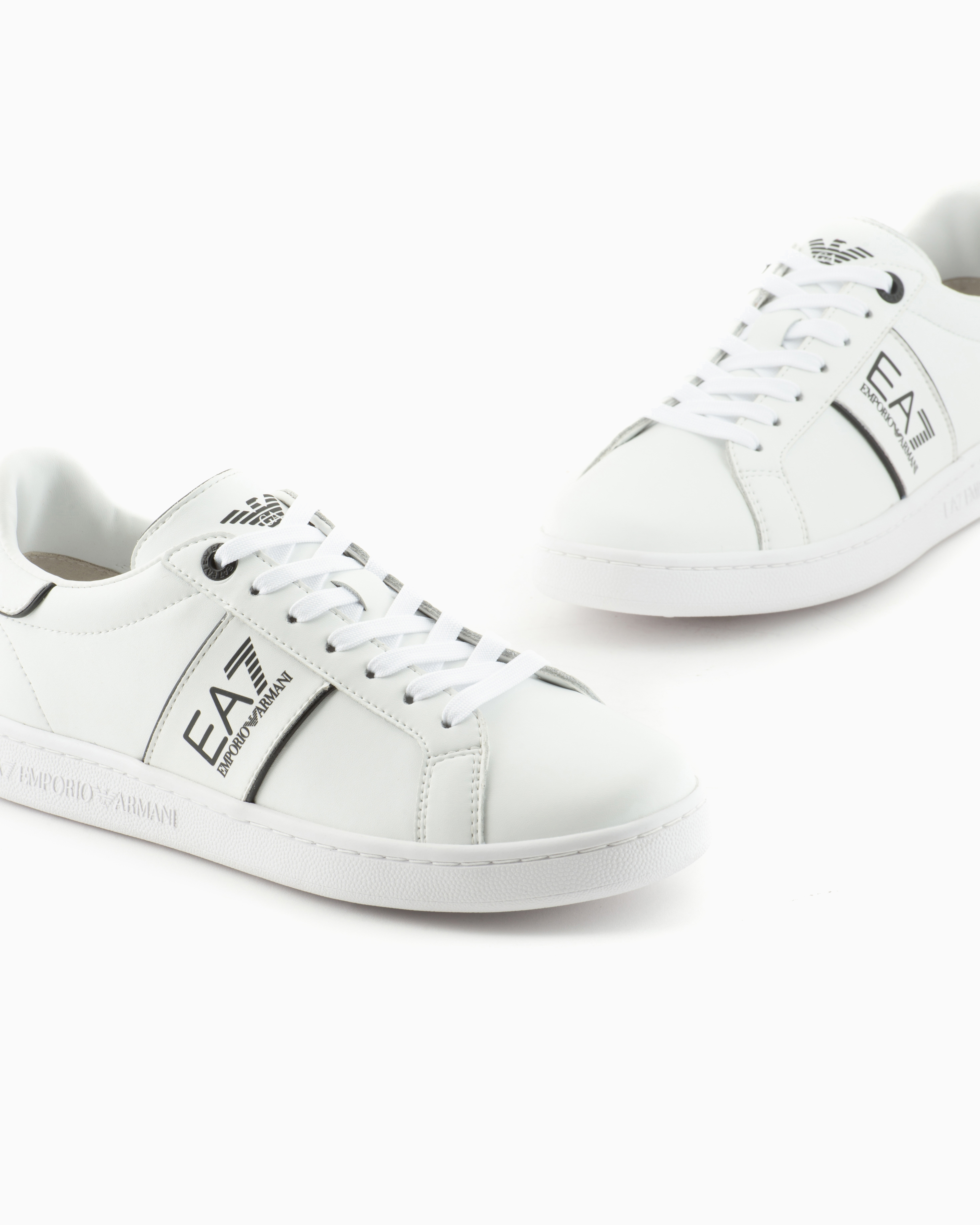 Ea7 Classic Leather Sneakers In White