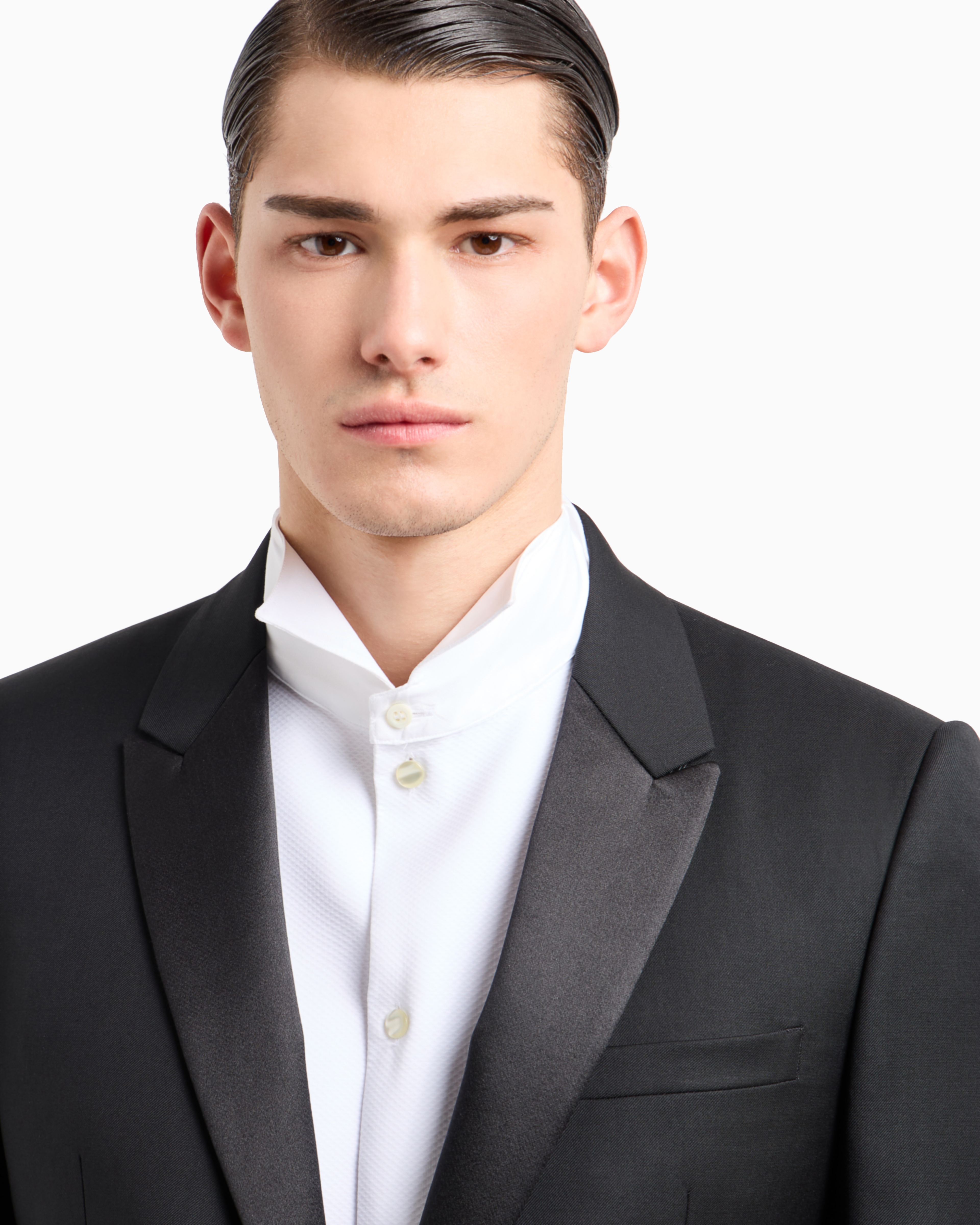 Emporio Armani Single-breasted, Worsted Virgin-wool Jacket In Black