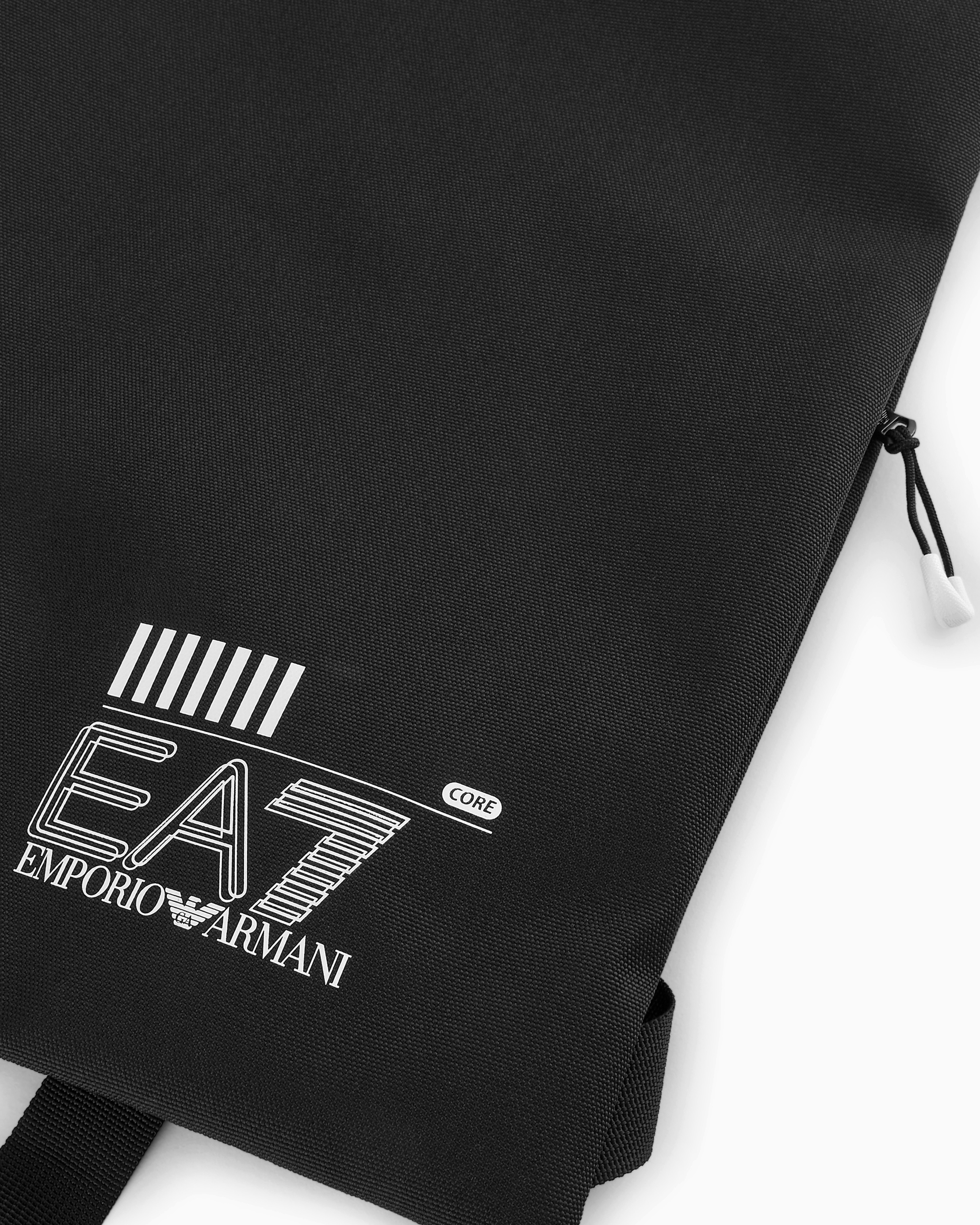 Emporio Armani Recycled Fabric Train Core Bag In Black