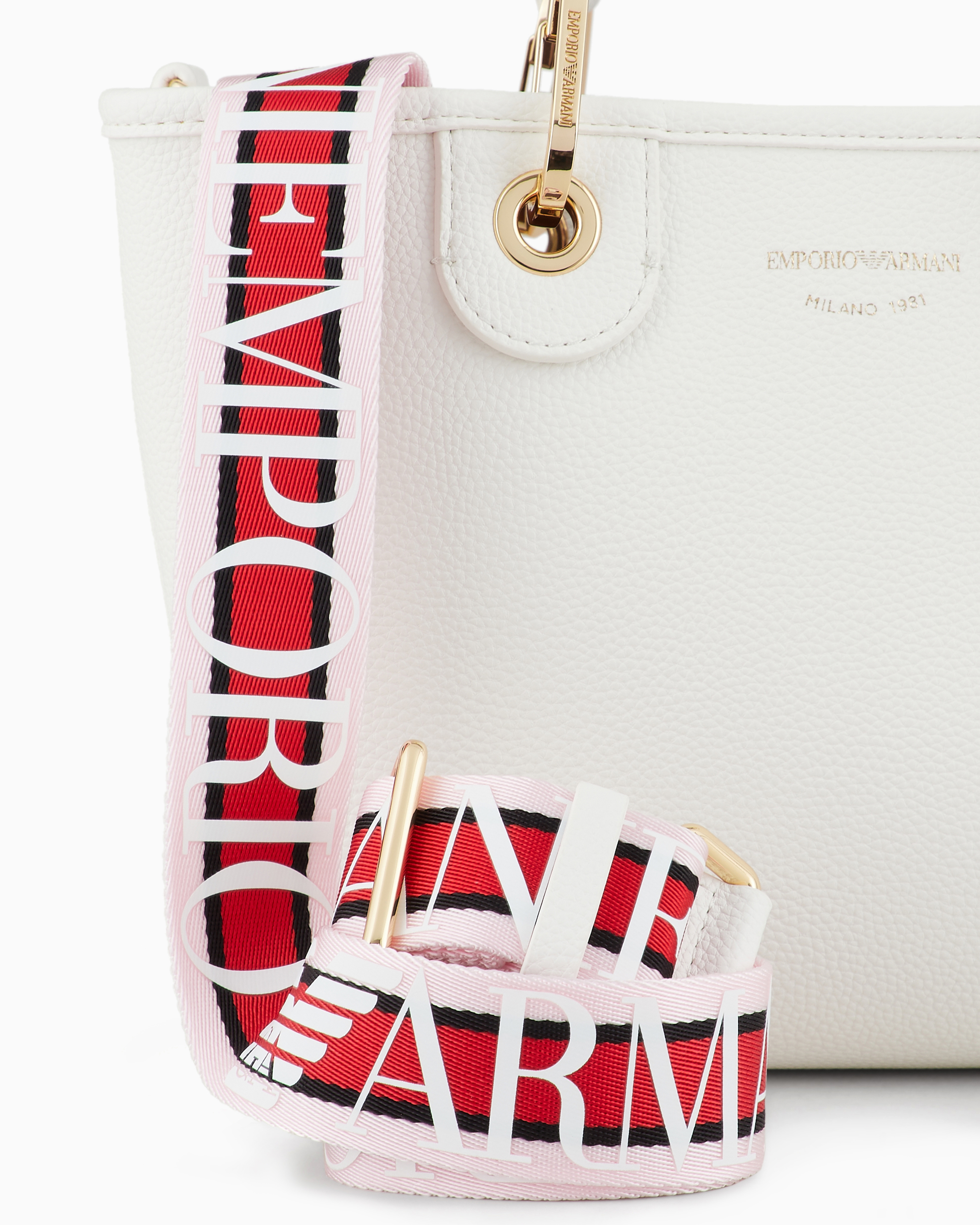 Emporio Armani White Shoulder Bag In White Logo