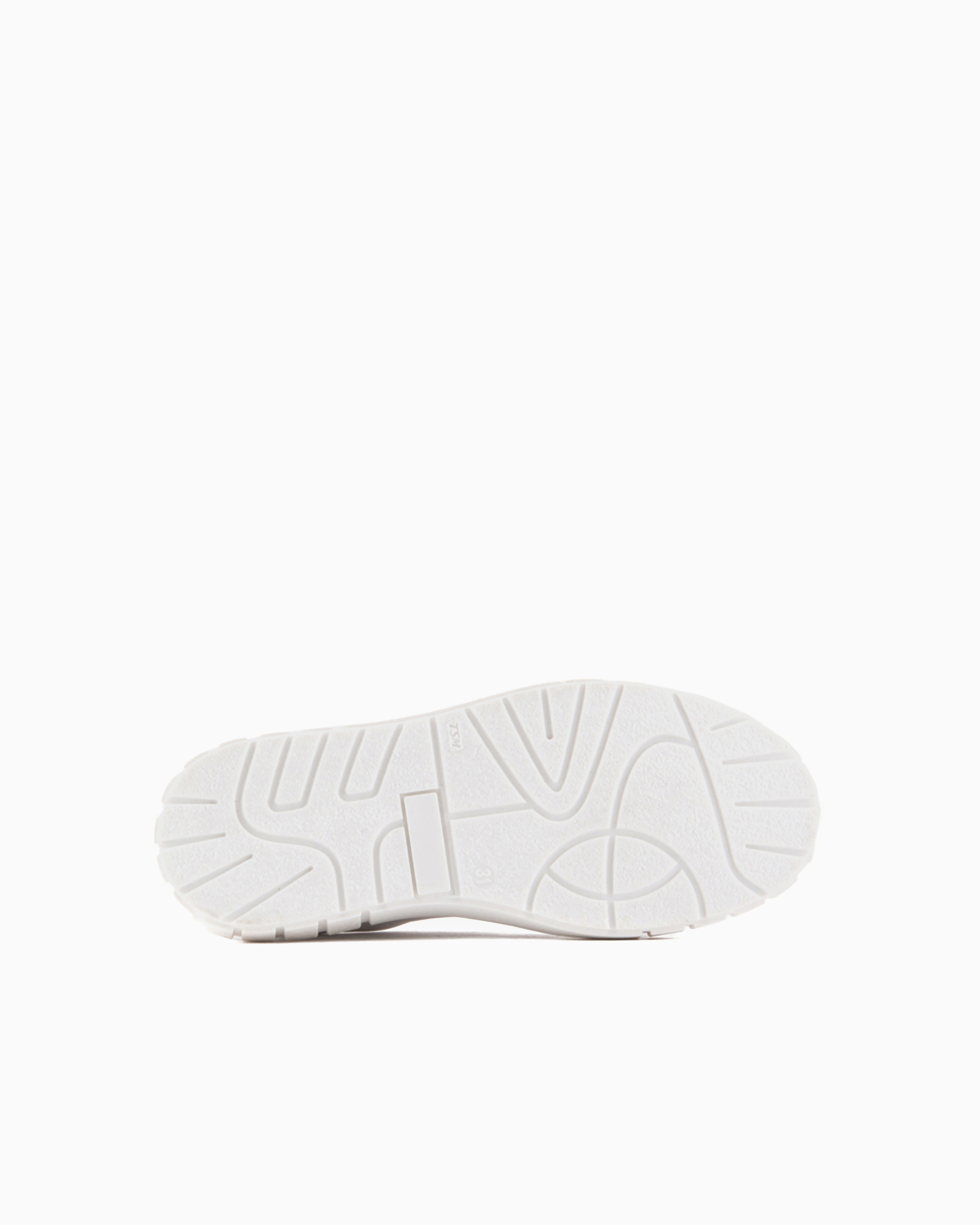 Emporio Armani Official Store Soft-leather Sneakers With Wingtip Detail In White