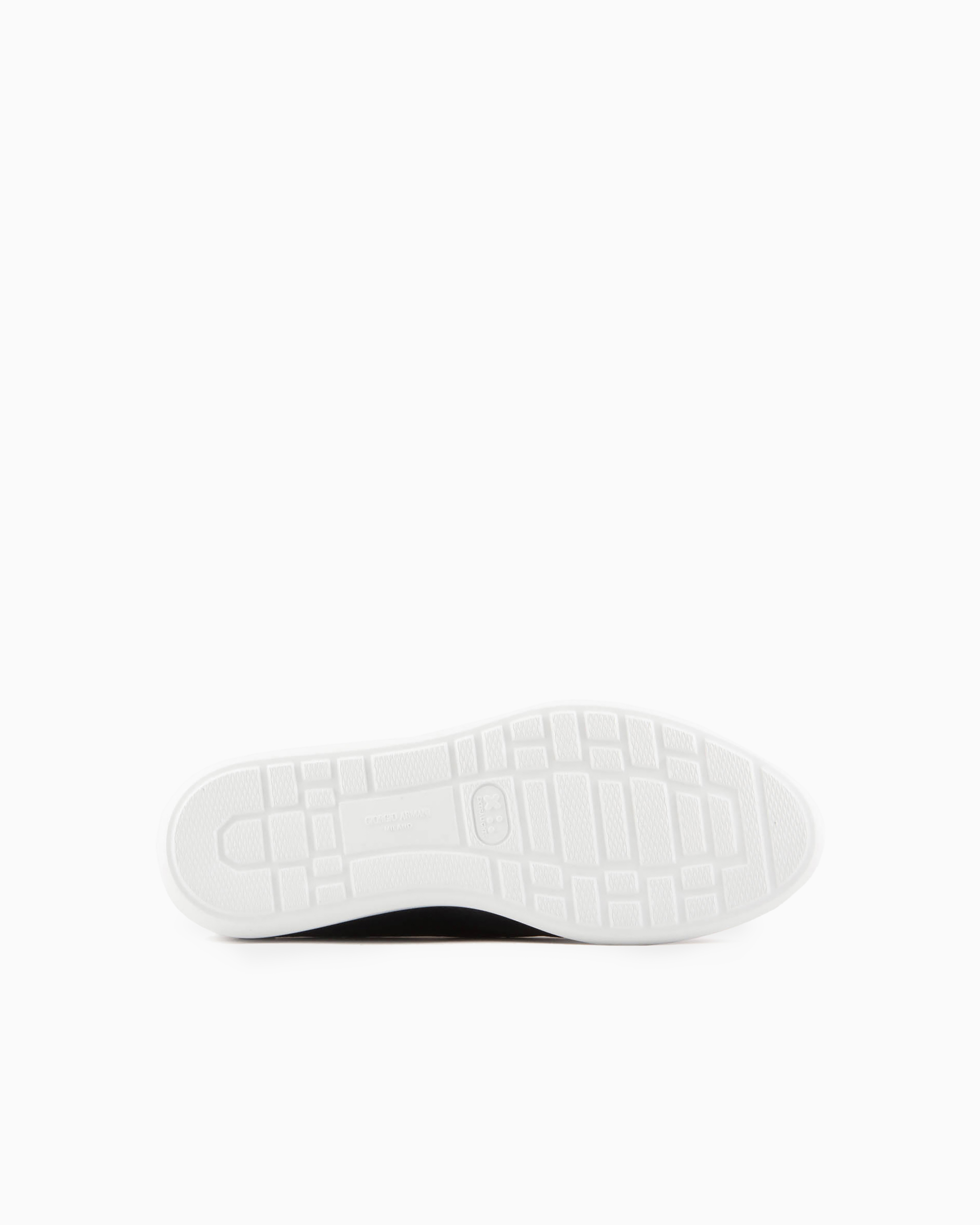Giorgio Armani Official Store Deerskin Sneakers In Midnight Blue