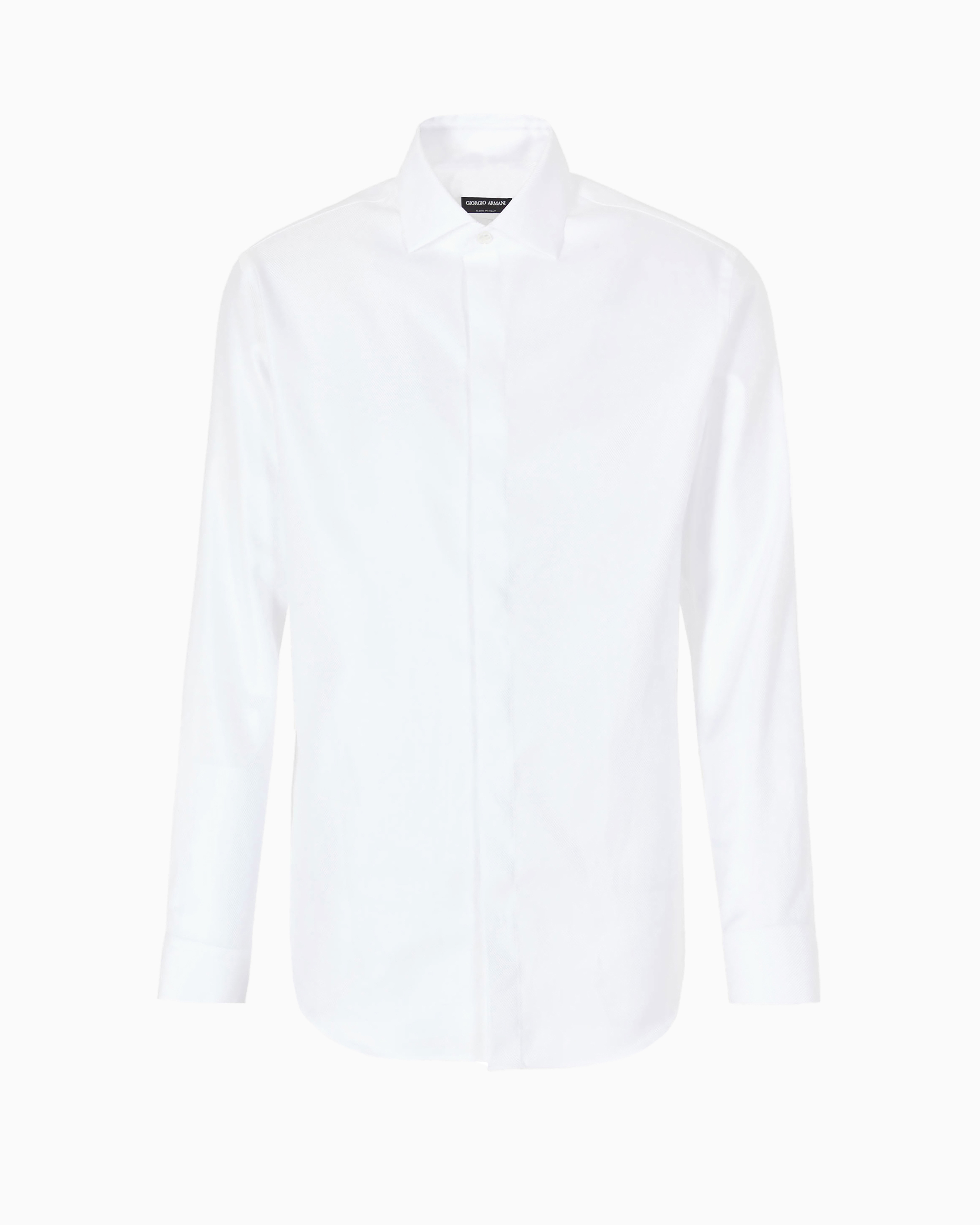 Giorgio Armani Official Store Regular-fit Cotton Shirt In White
