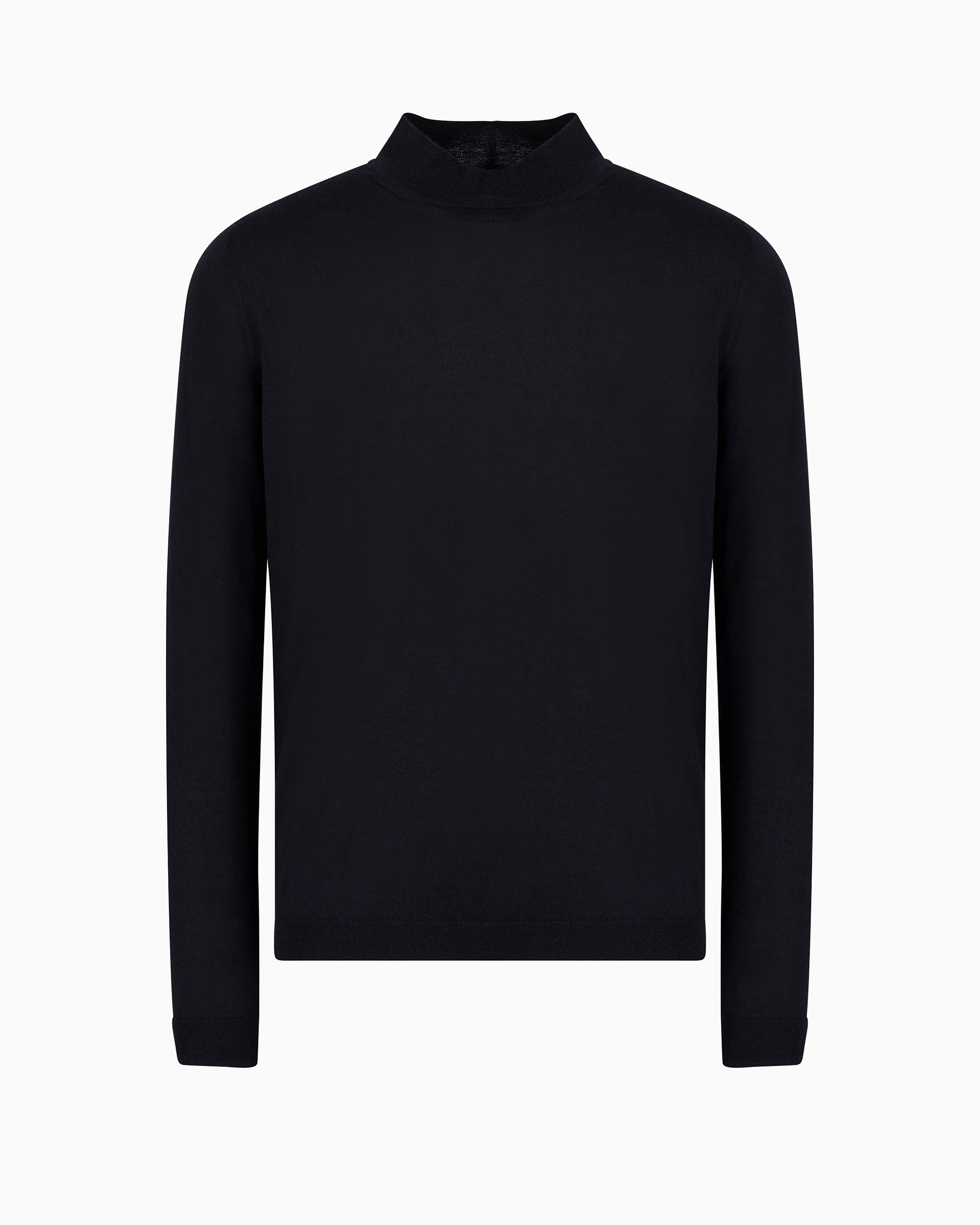 Giorgio Armani Official Store Icon Cashmere Mock-neck Jumper In Navy Blue