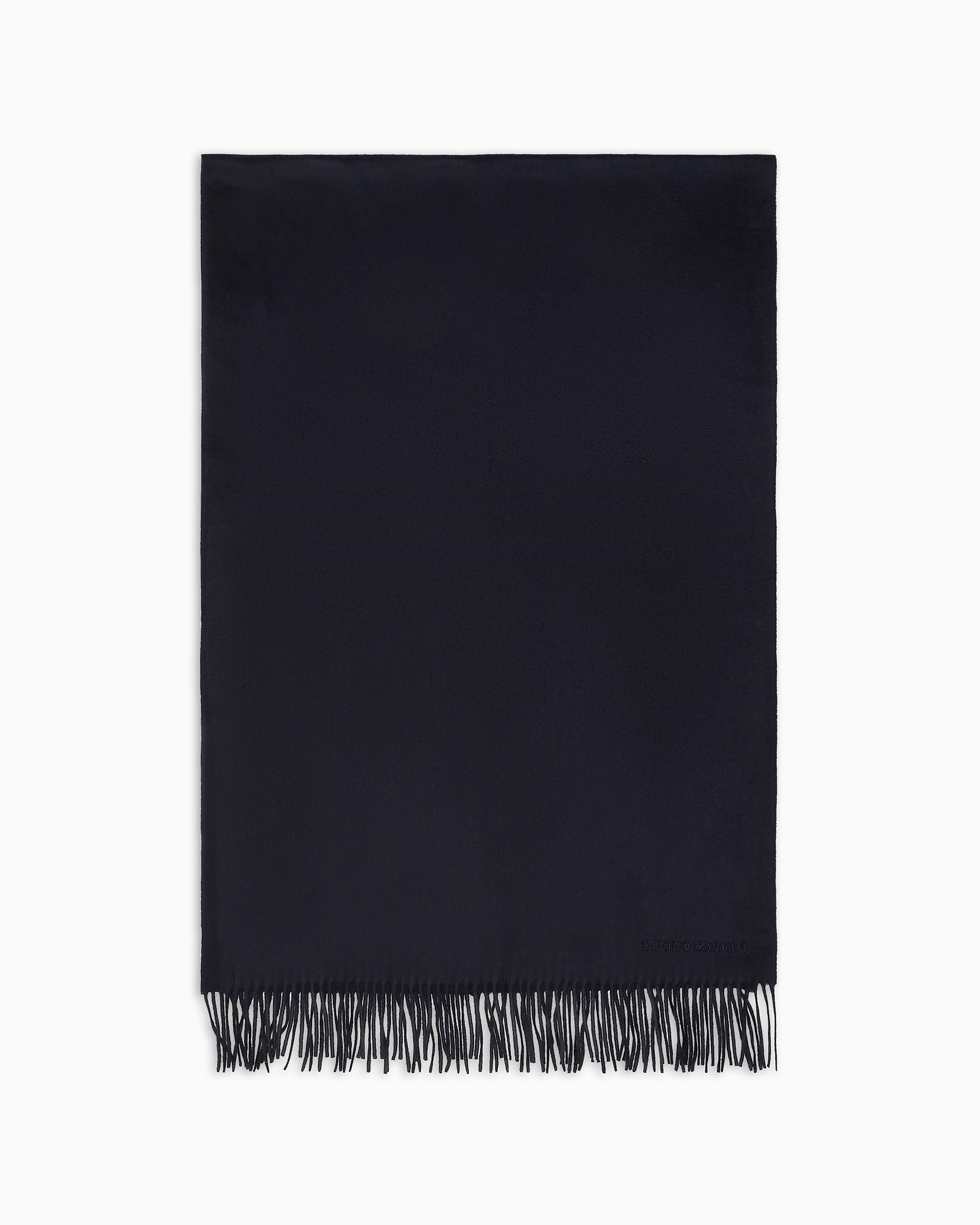 Emporio Armani Pure Cashmere Stole In Navy Blue