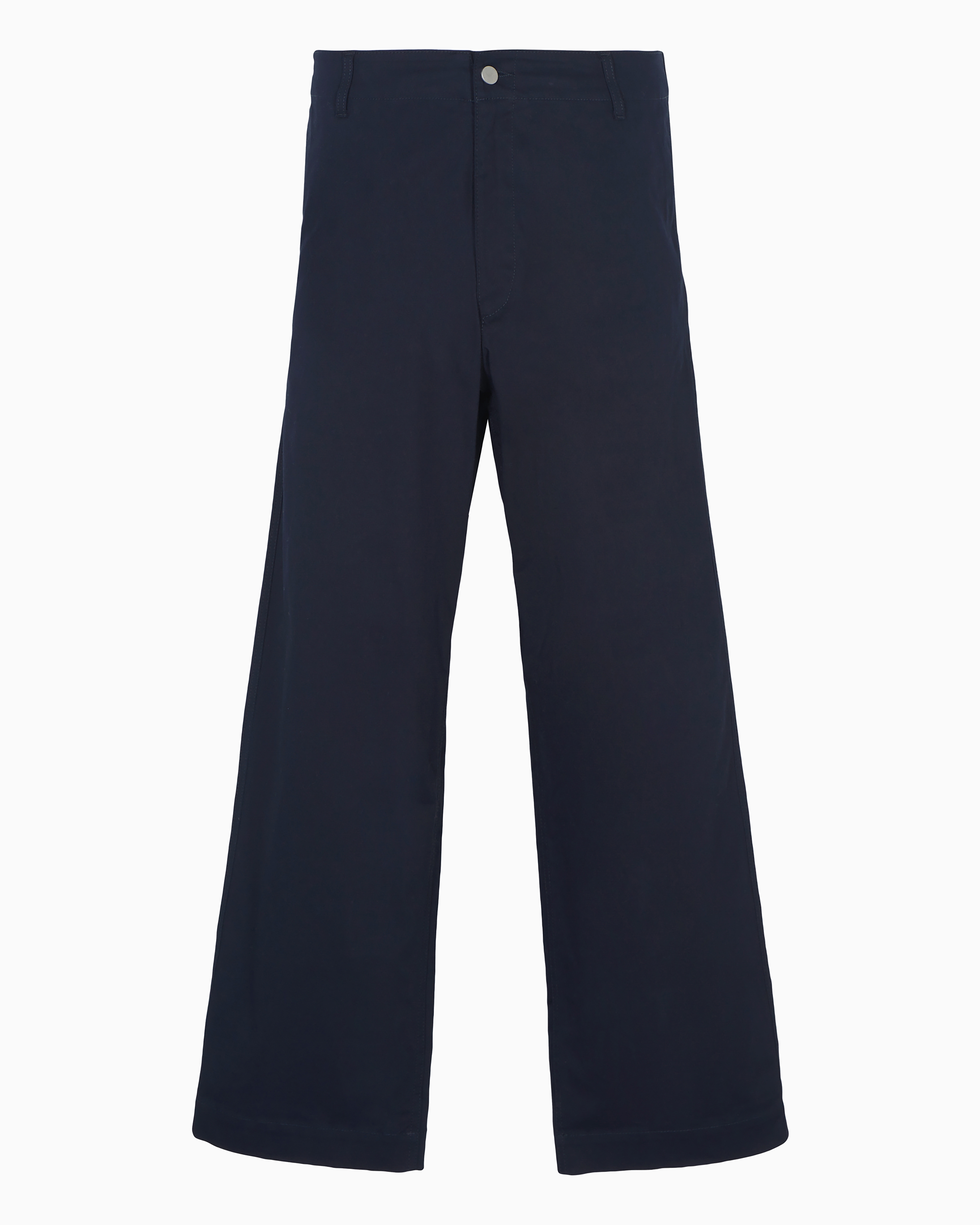 Emporio Armani Official Store Sustainable Collection Organic Gabardine Chinos In Navy Blue