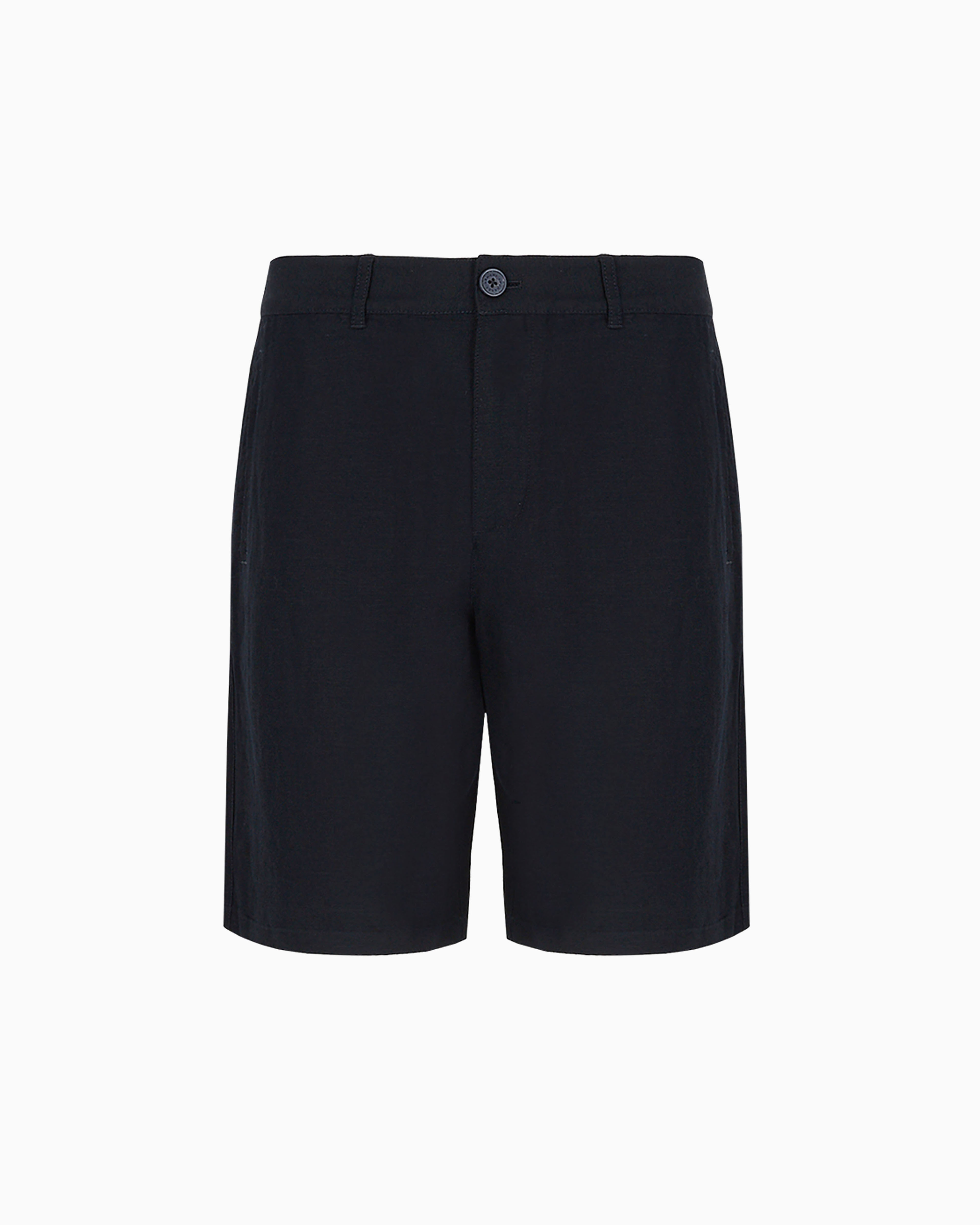 Armani Exchange Bermuda Shorts In Stretch Gabardine In Blue