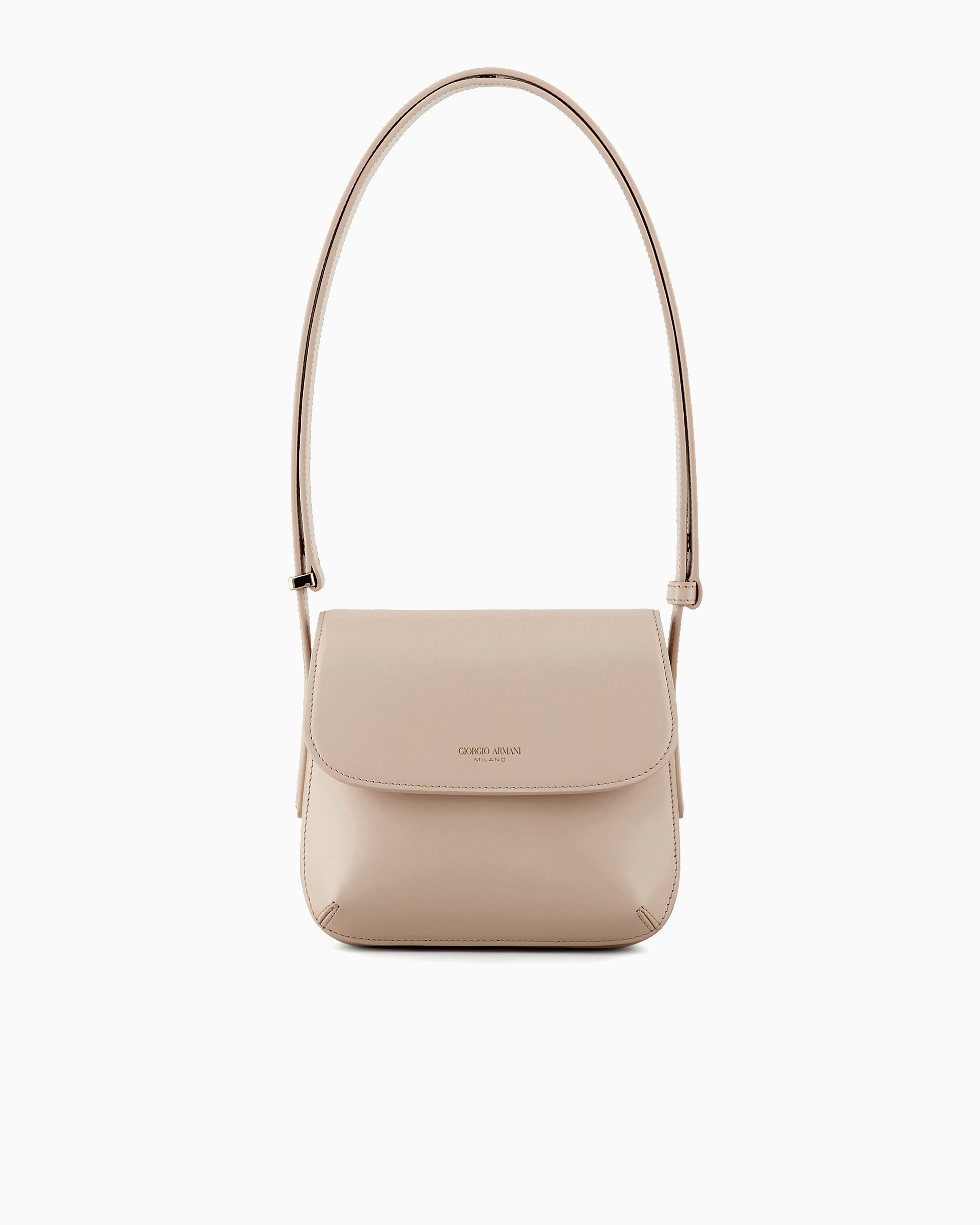 Giorgio Armani Official Store Small Palmellato-leather La Prima Bag In Taupe