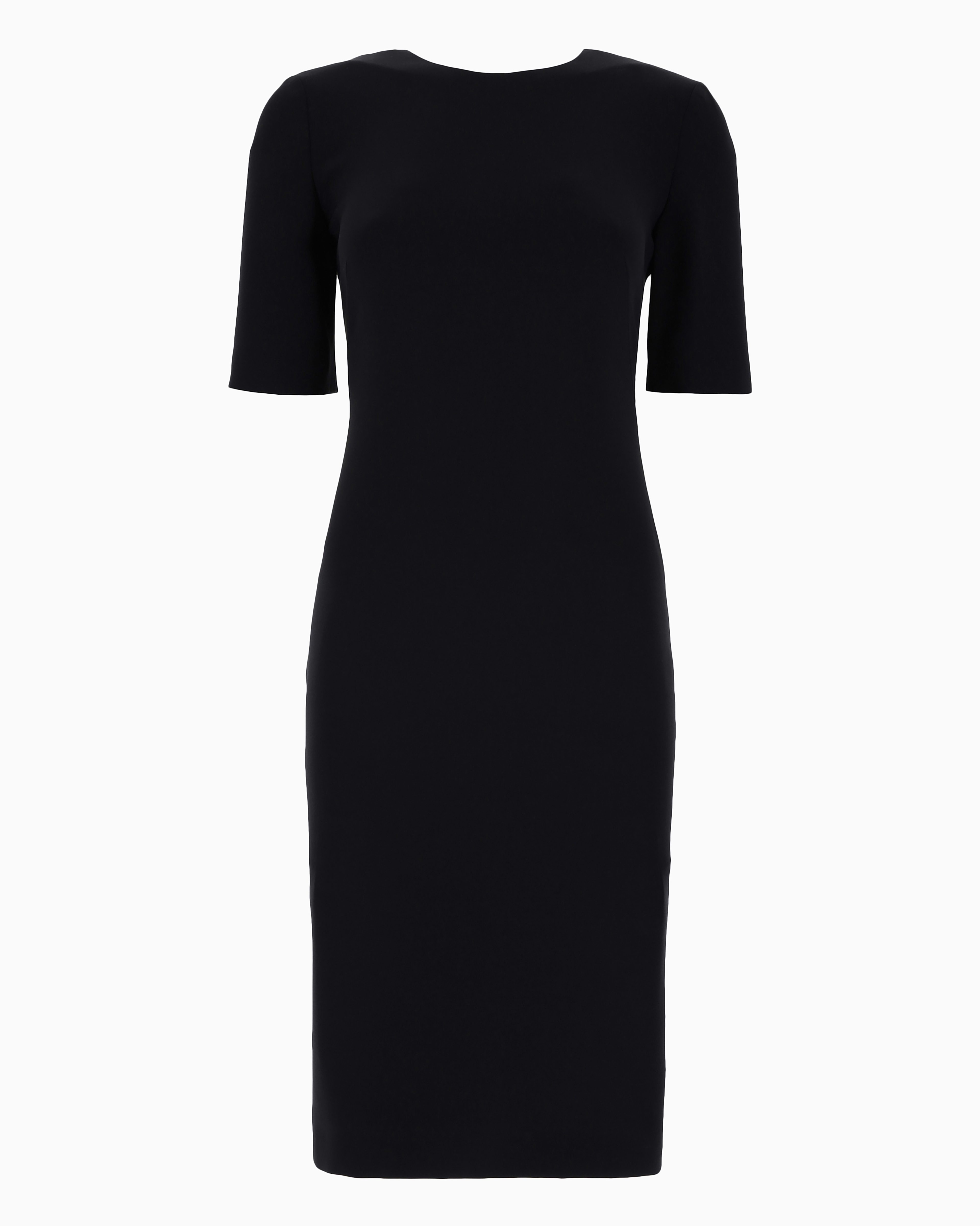 Giorgio Armani Official Store Mulberry Silk Sheath Dress In Navy Blue