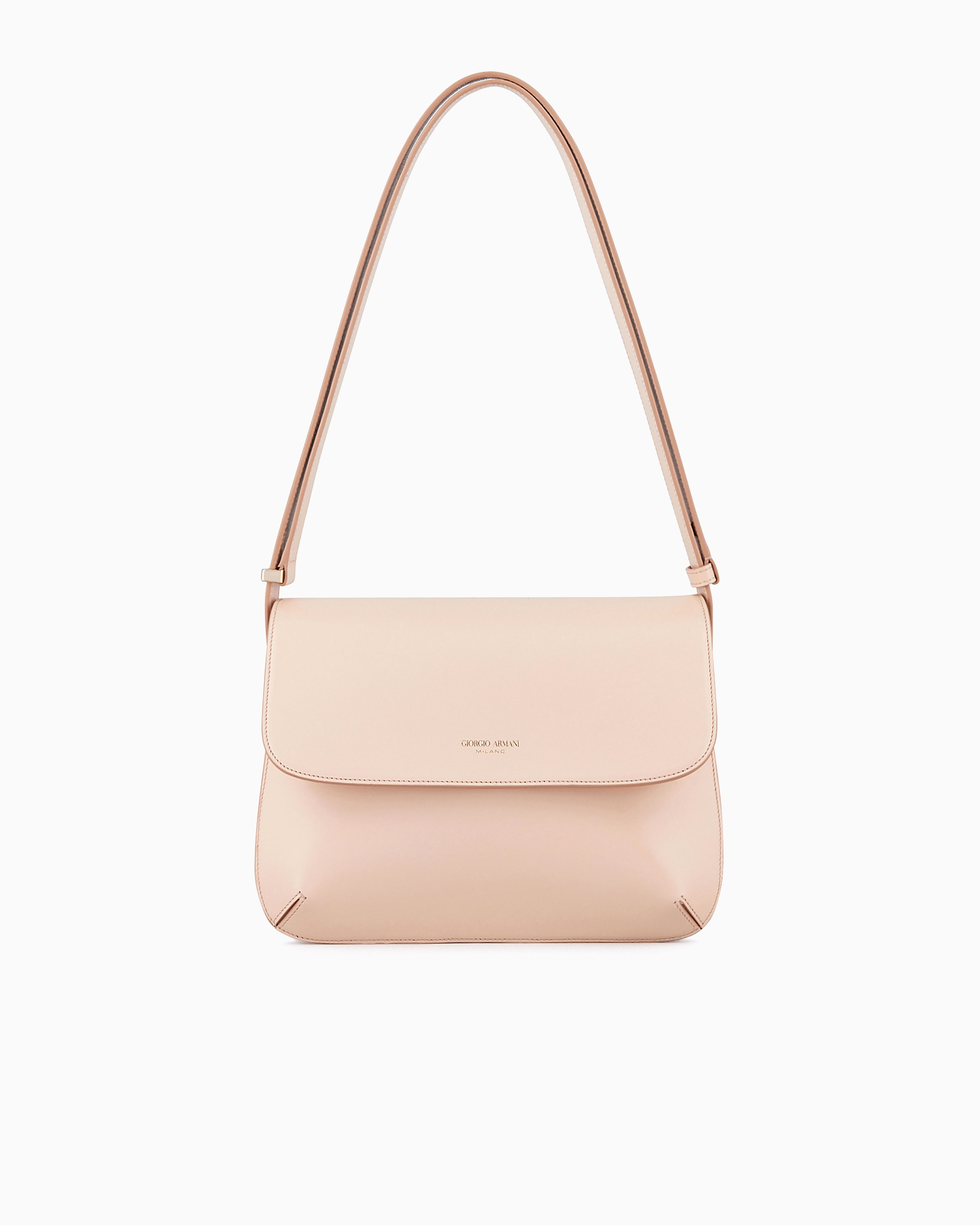 Giorgio Armani Large Palmellato Leather La Prima Bag In Nude