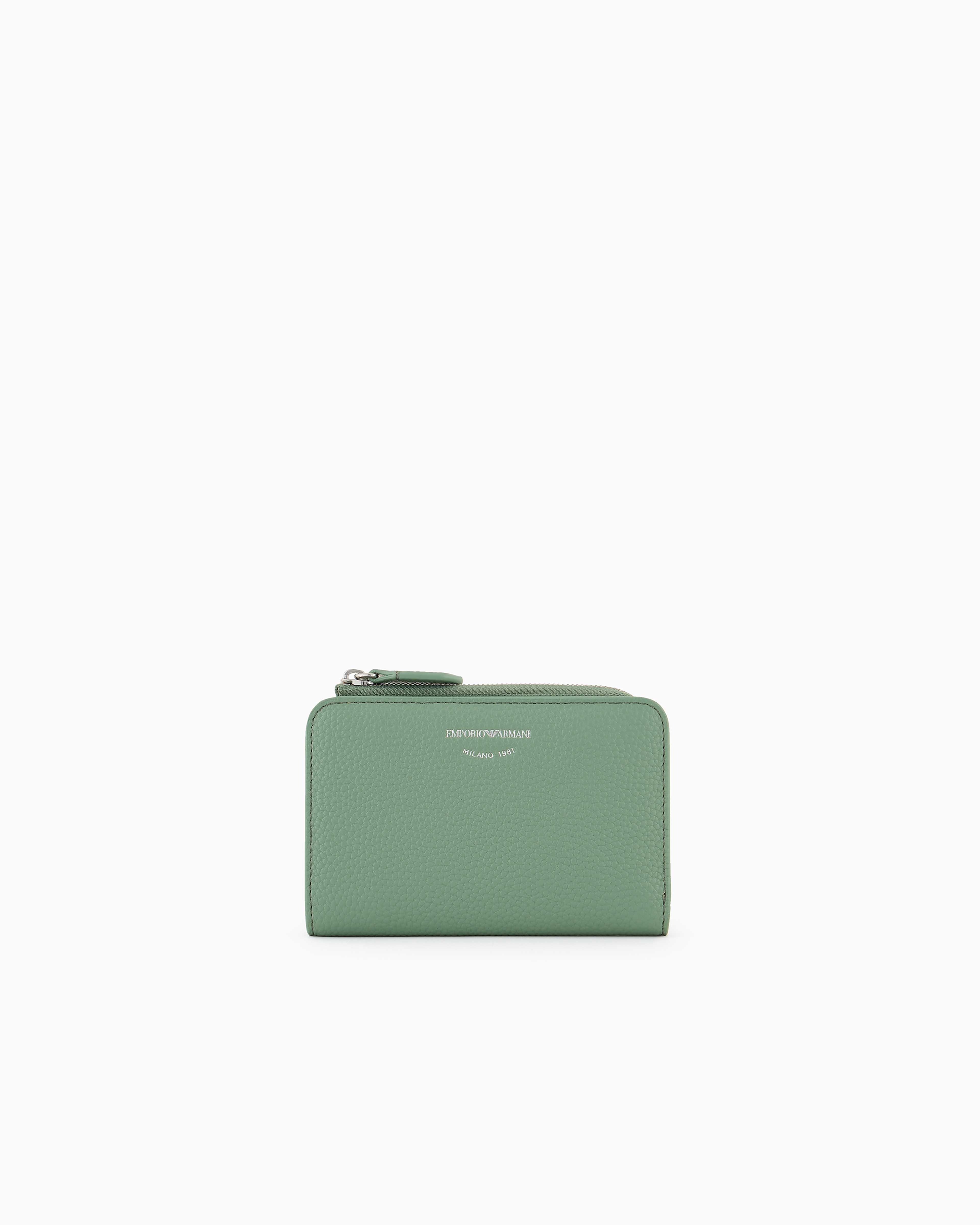 Emporio Armani Official Store Deer-print Myea Wallet With Coin Purse In Light Green