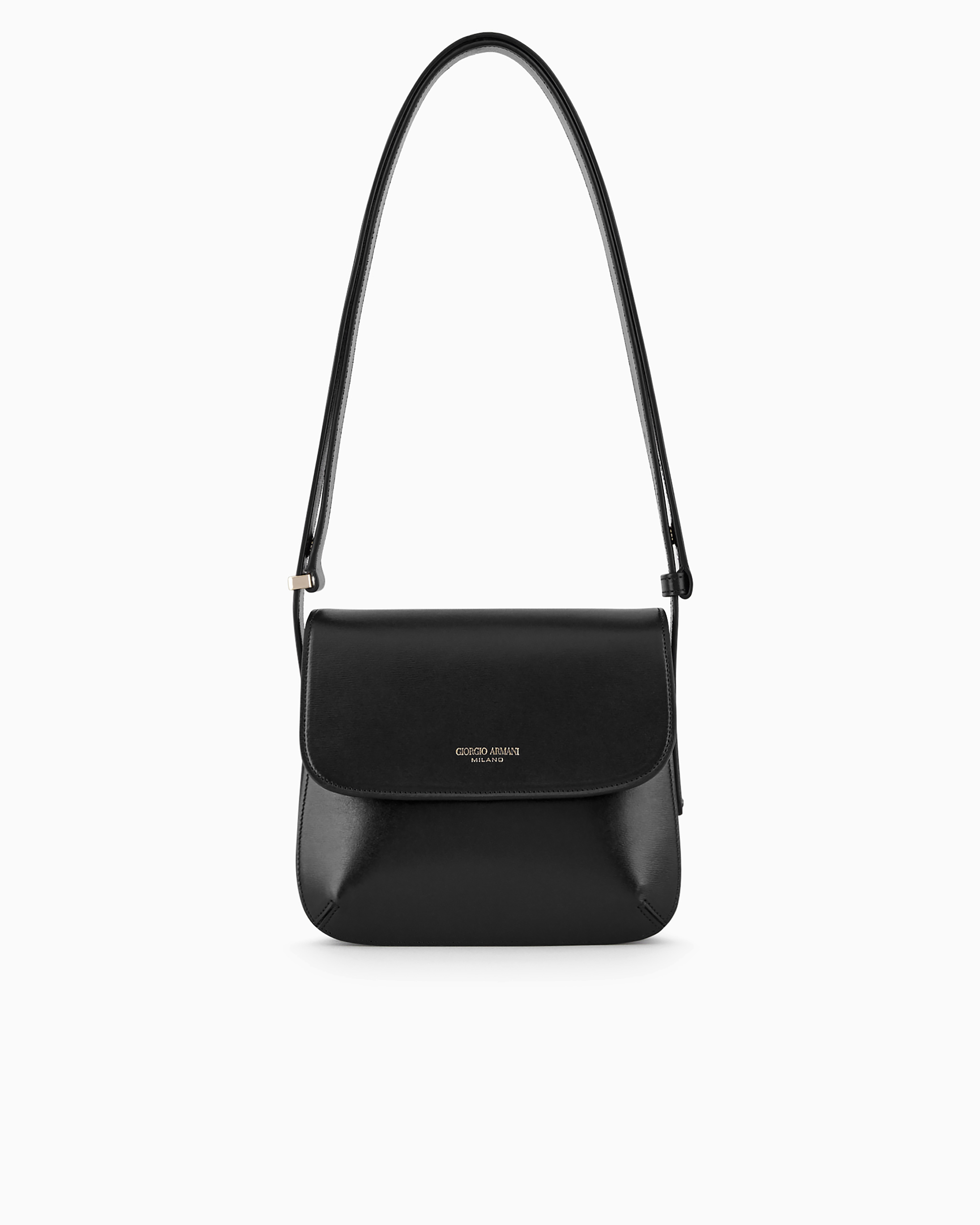 Giorgio Armani Official Store Small Palmellato-leather La Prima Bag In Black