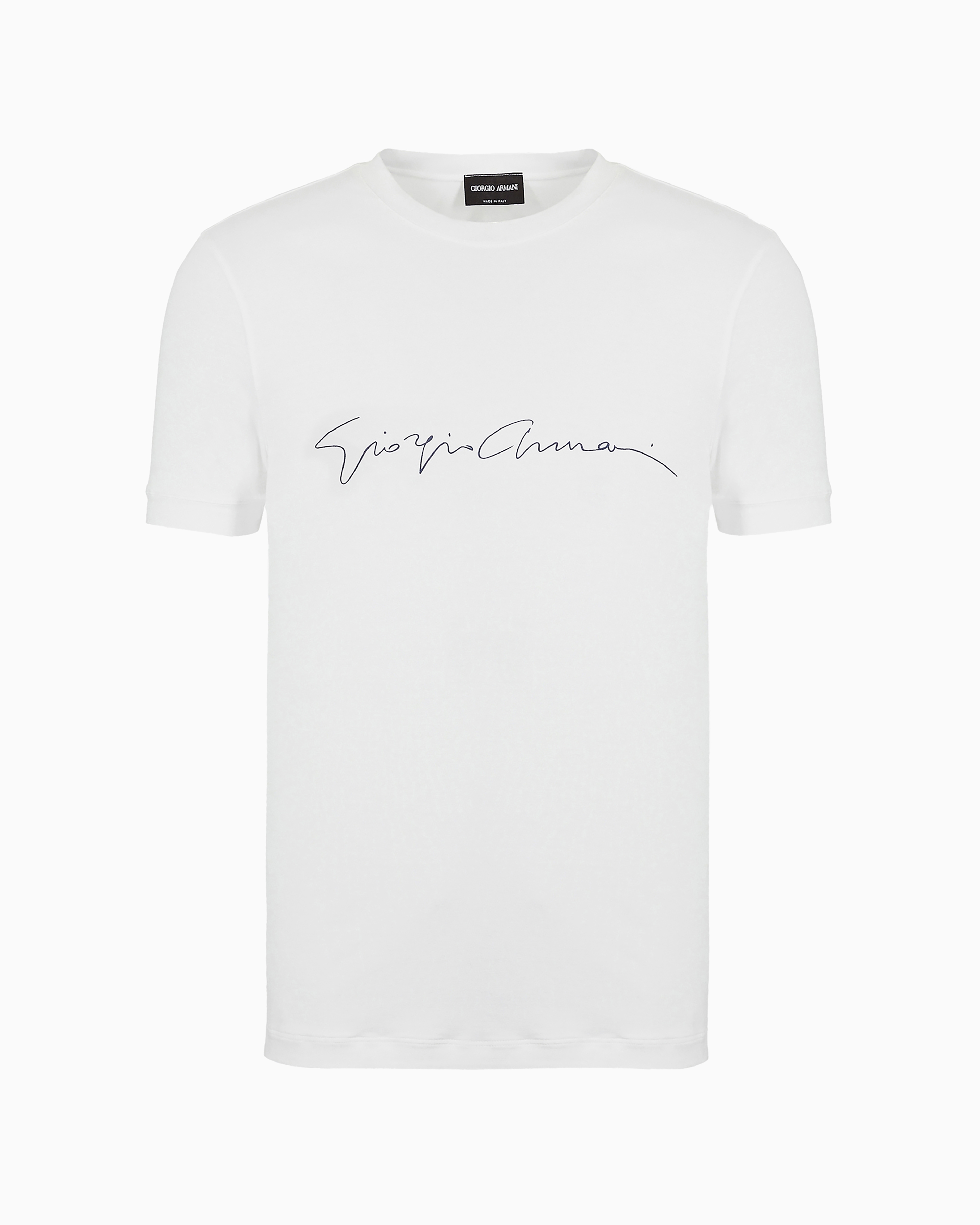 Giorgio Armani Official Store Stretch Bamboo-viscose Jersey T-shirt In Panna