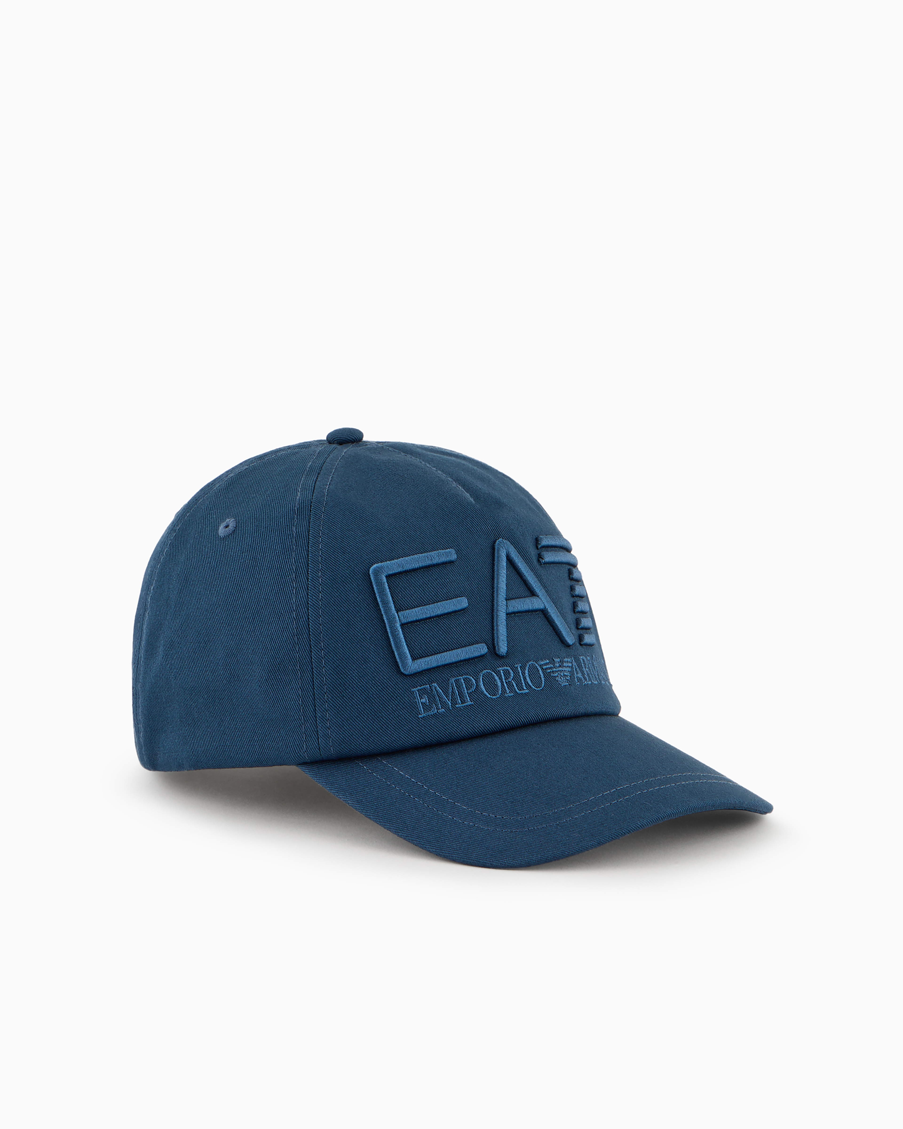 Ea7 Official Store Logo Series Cotton Baseball Cap In Petroleum