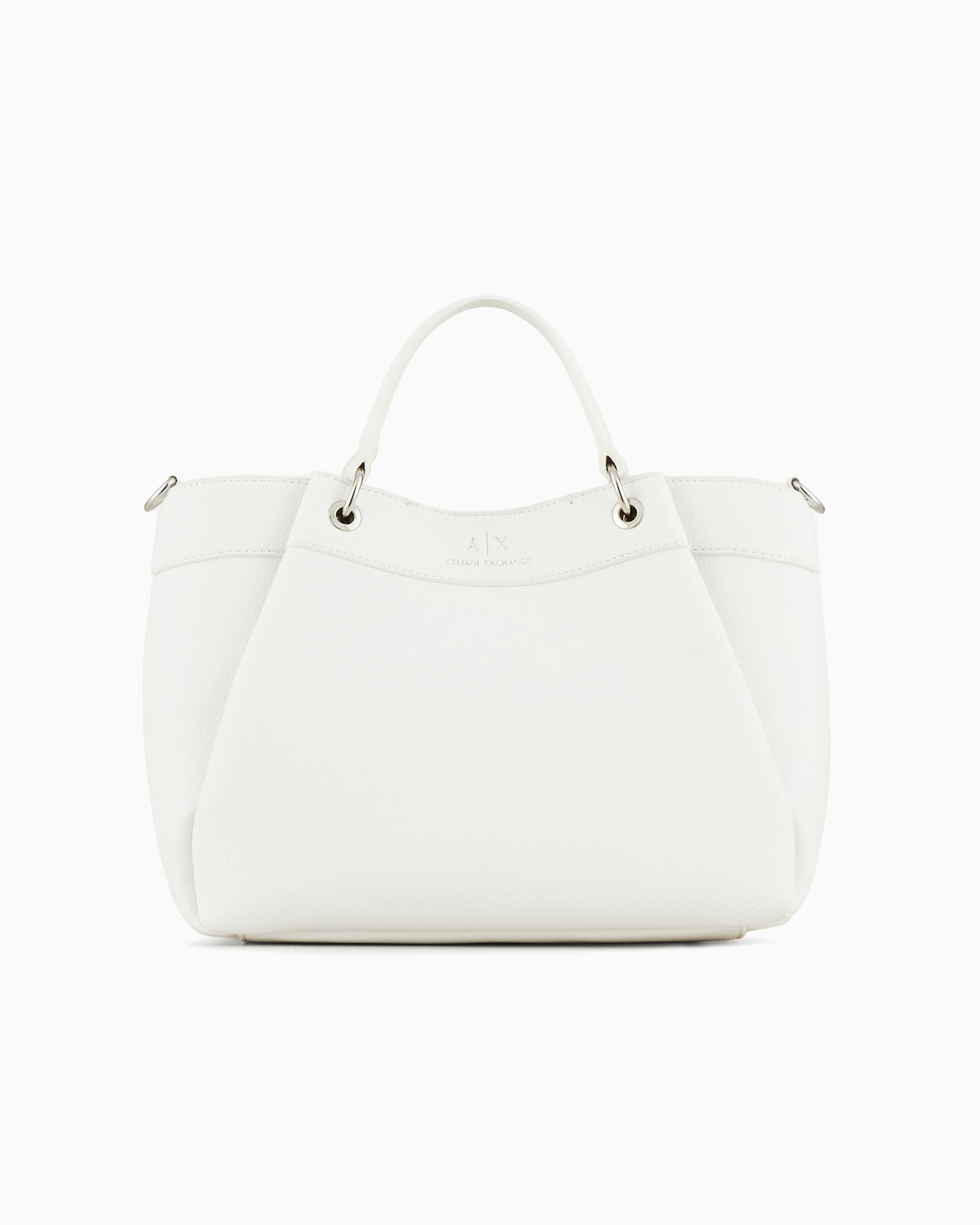 Armani Exchange Medium Shaped Shopper Bag With Double Handles In 白色