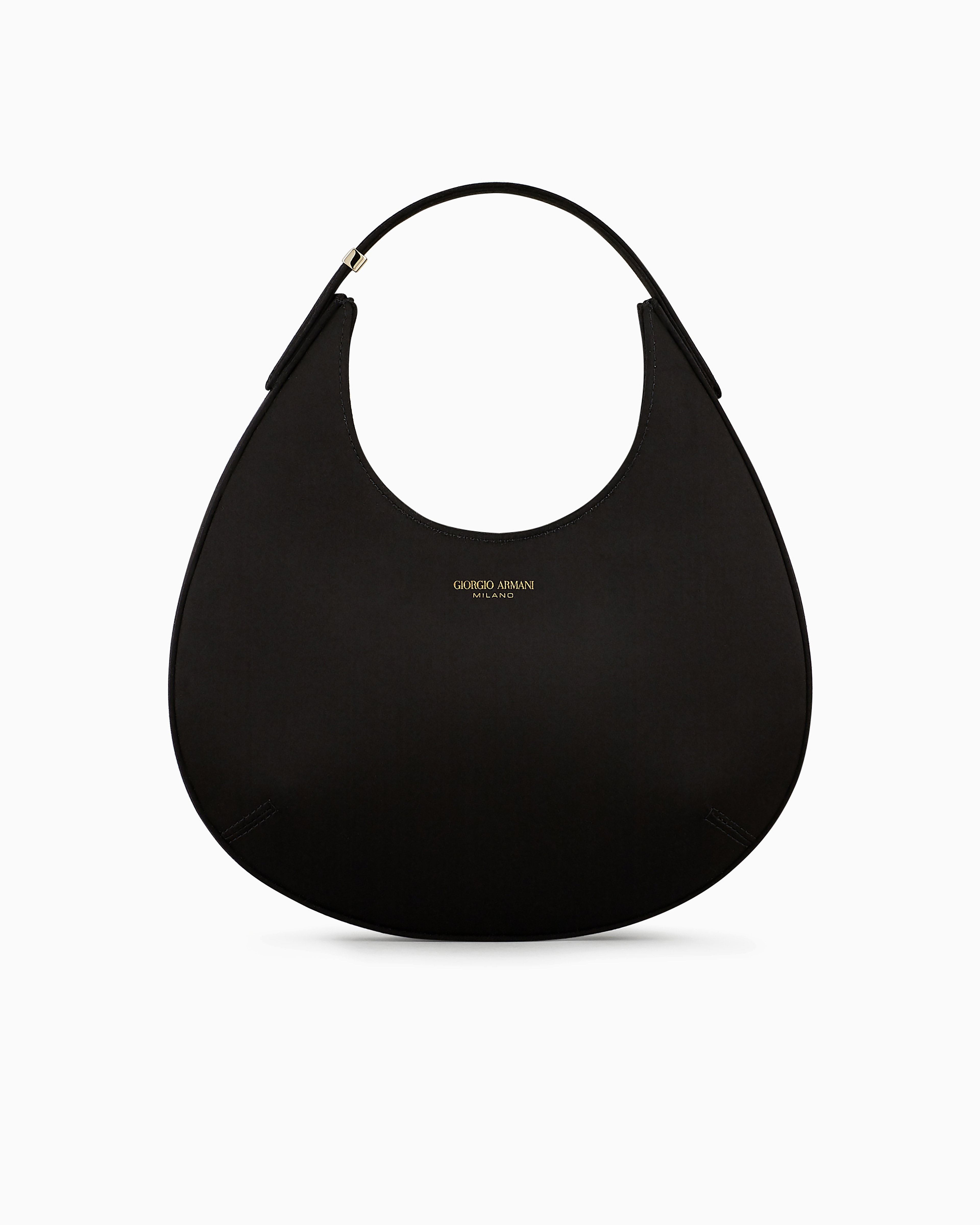 Giorgio Armani Official Store Mini Sac Hobo La Prima En Satin In Black