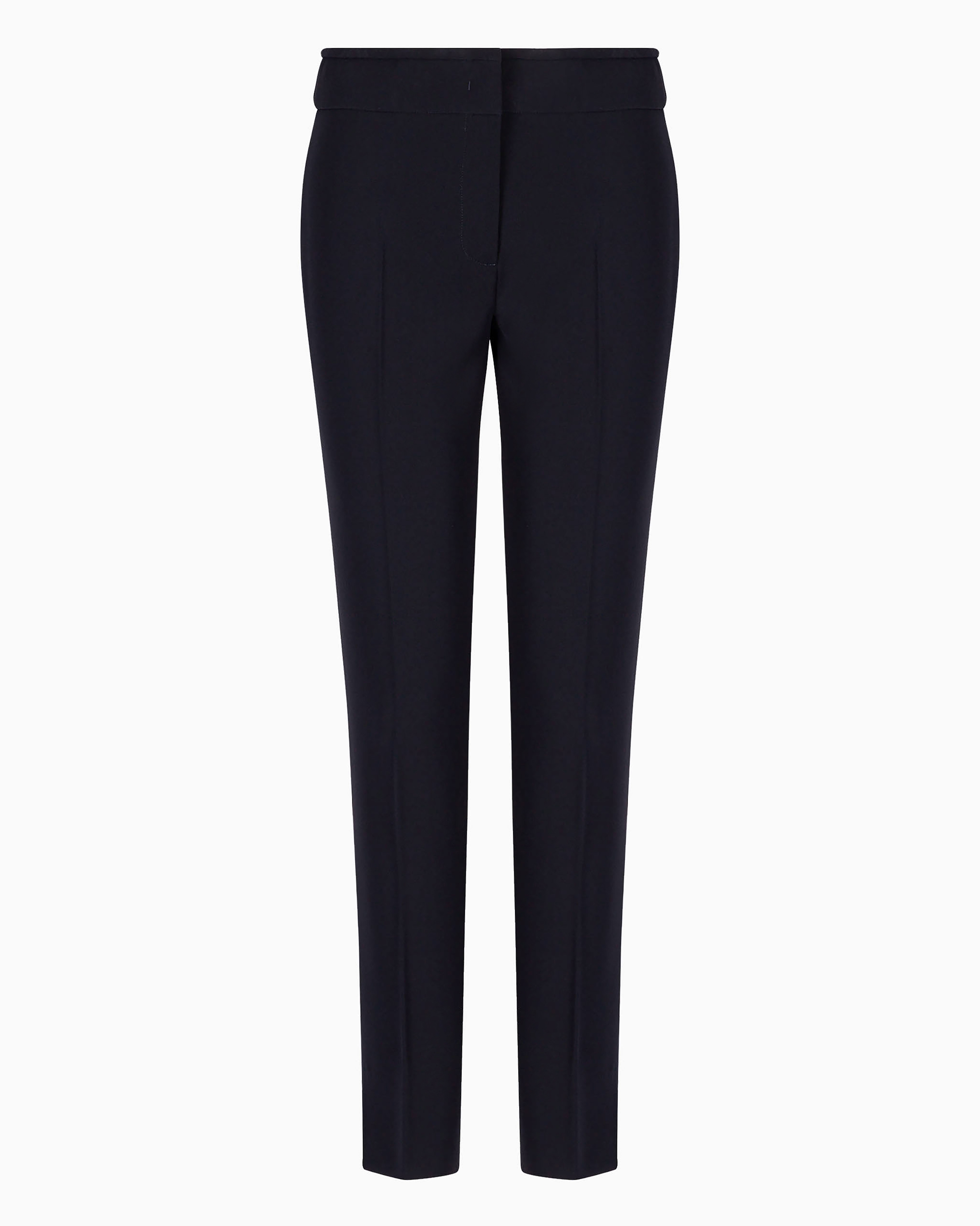 Emporio Armani Technical Cady Flared 7/8 Trousers In Black