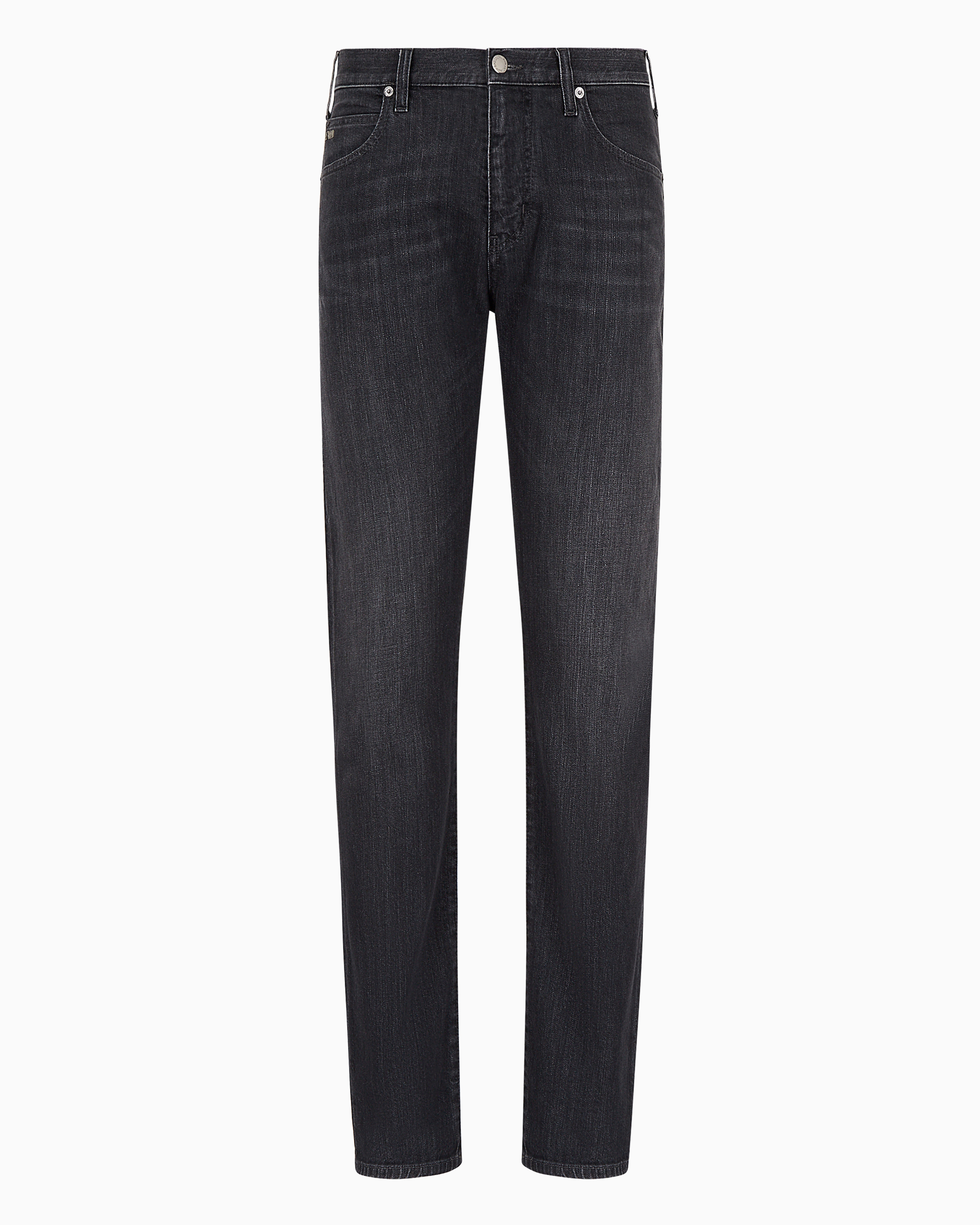 Emporio Armani J45 Regular-fit Jeans In Melange Twill Comfort Denim In Black