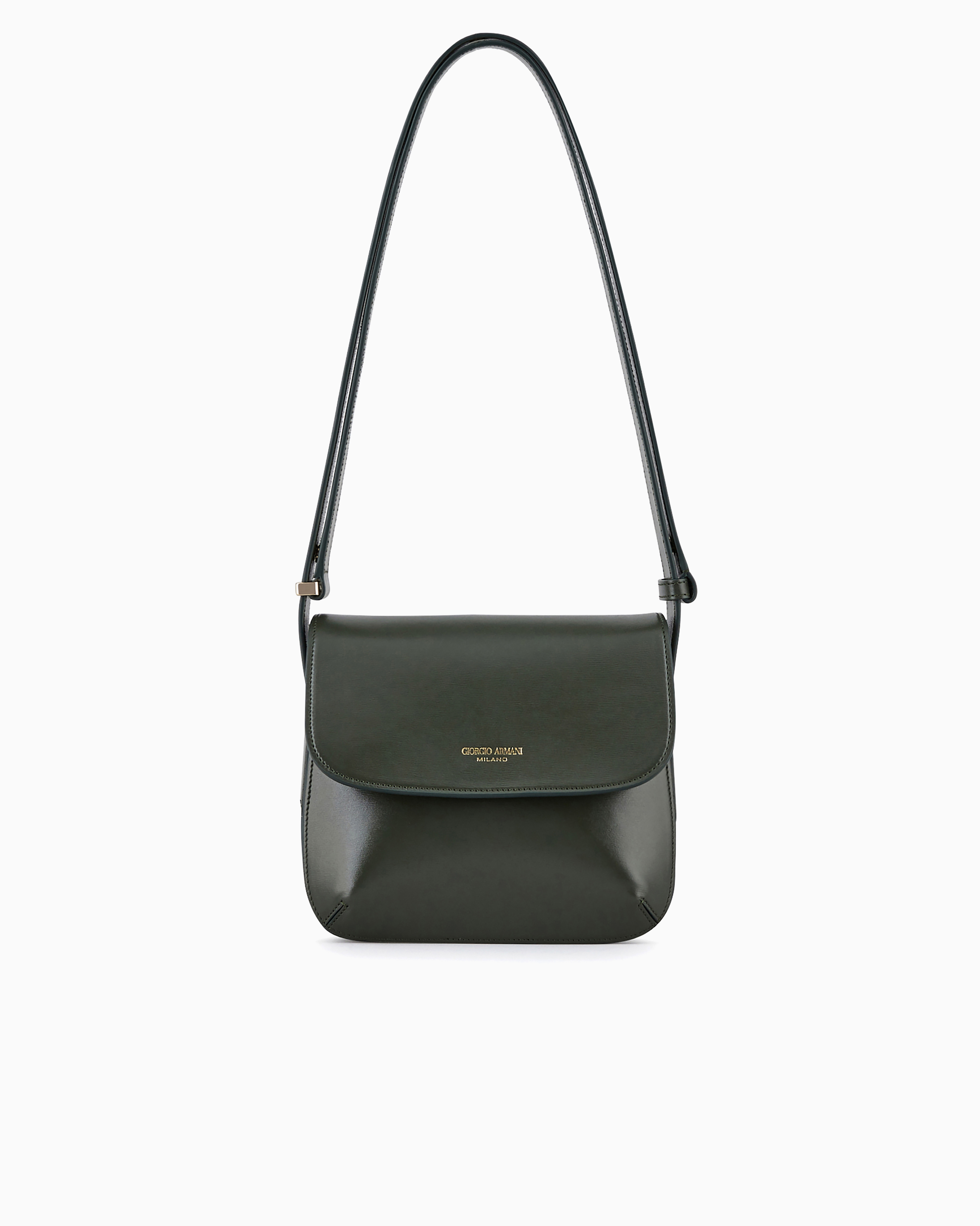 Giorgio Armani Official Store Small Palmellato-leather La Prima Bag In Military Green