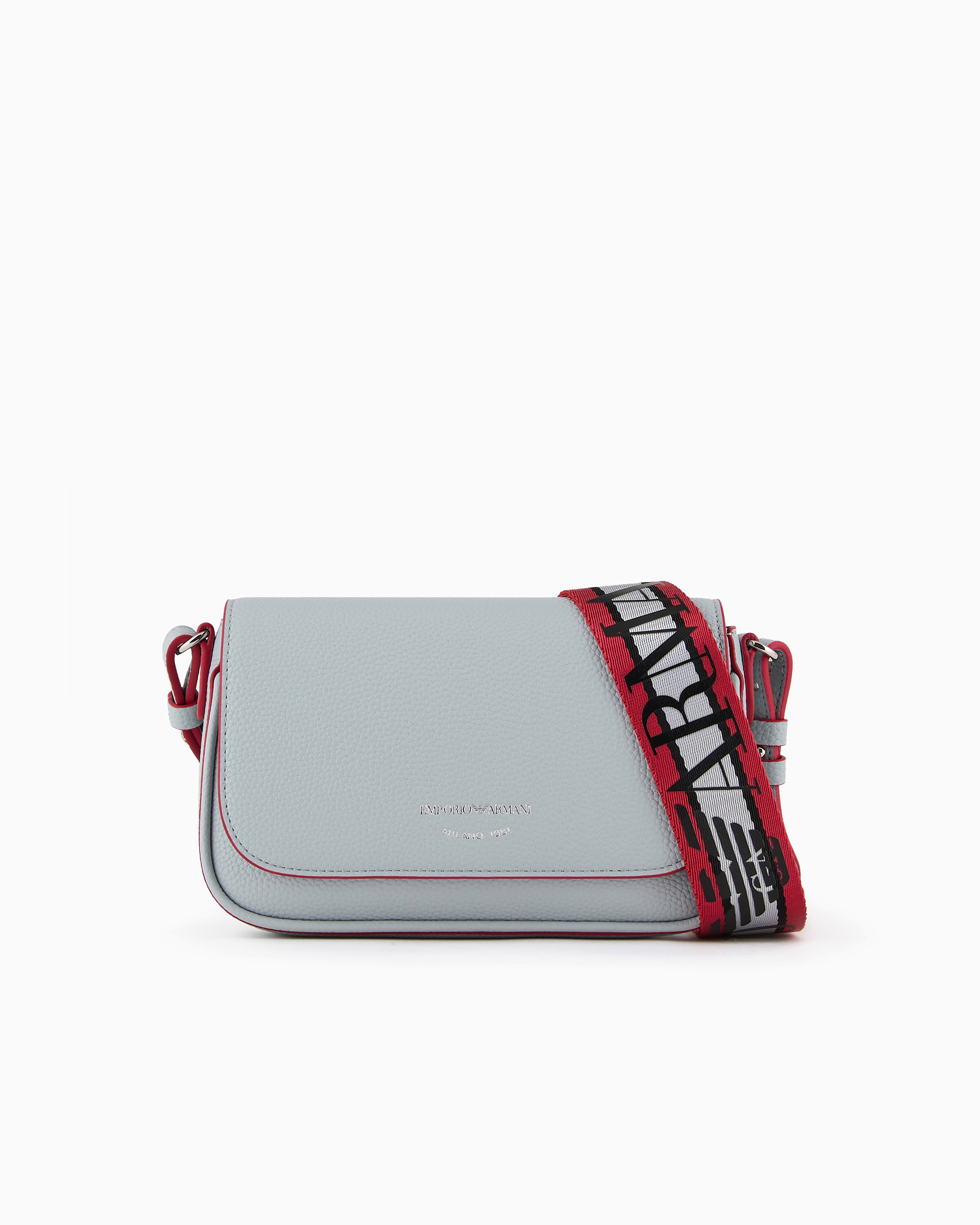 Emporio Armani Official Store Deer-print Mini Bag In Light Gray