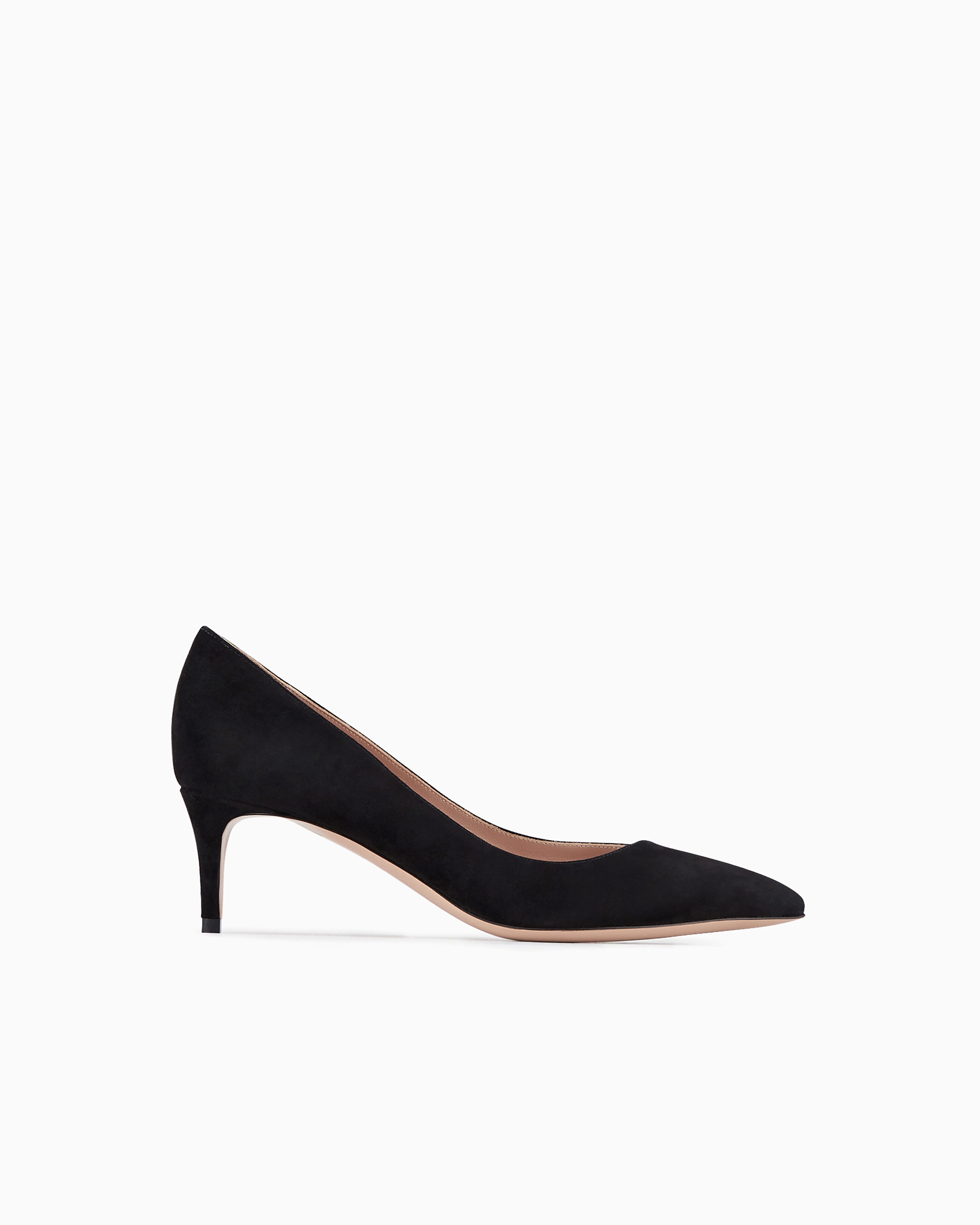 Giorgio Armani Official Store Pumps Aus Veloursleder Mit Asymmetrischem Ausschnitt In Black