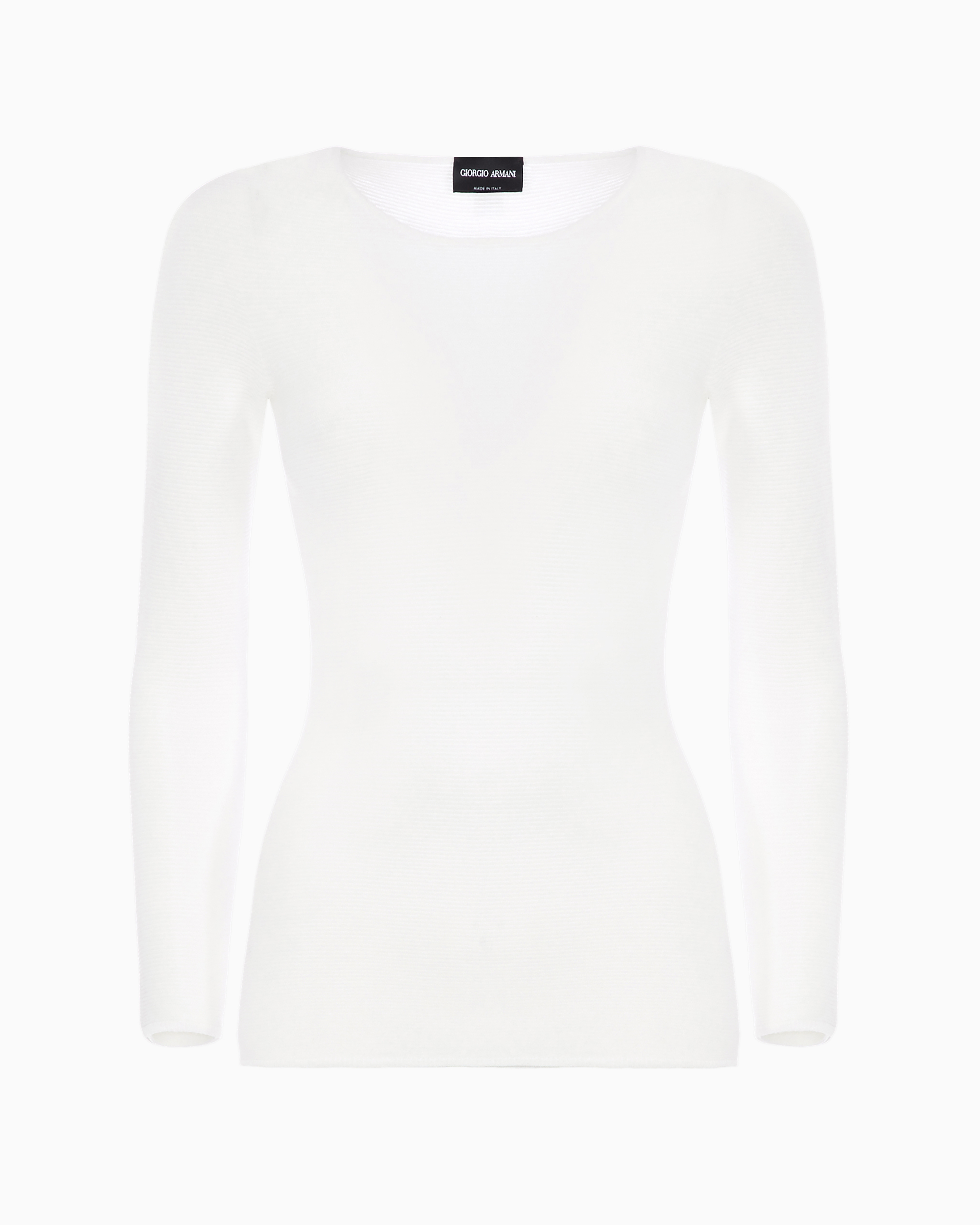 Giorgio Armani Links-stitch Viscose Long-sleeved Jumper In White