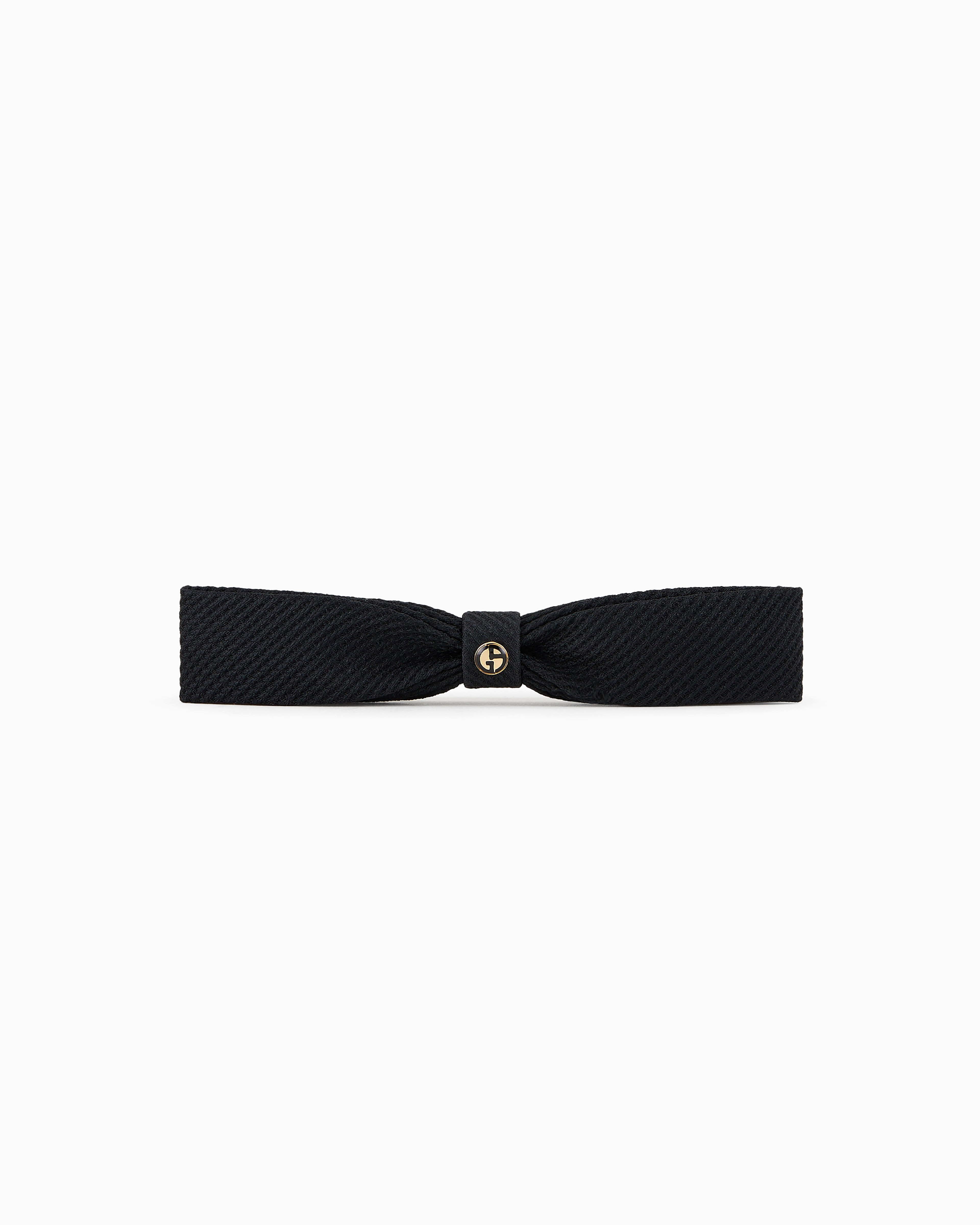 Giorgio Armani Official Store Fabric Bow Clasp In Black