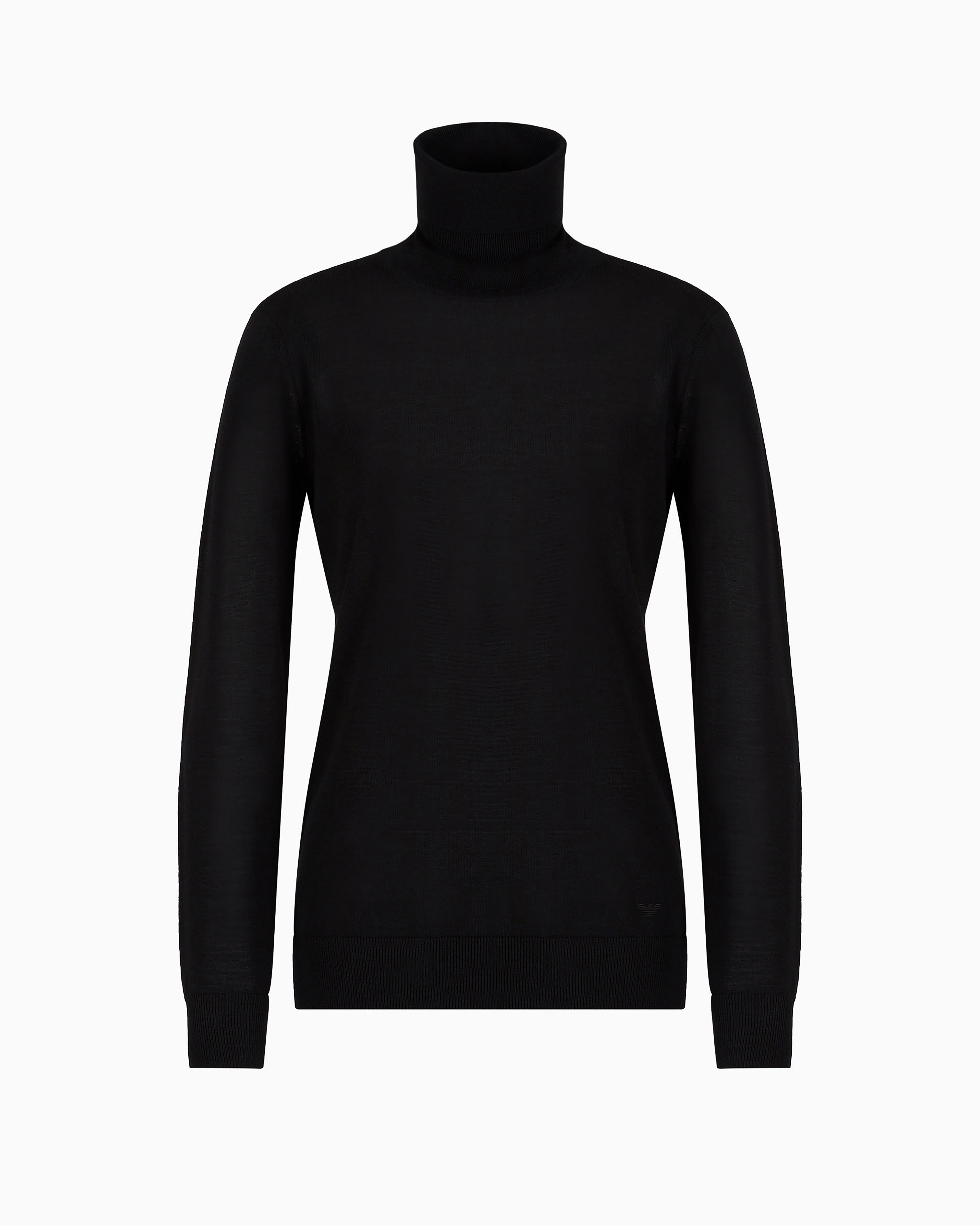 Emporio Armani Official Store Pure Virgin-wool Rollneck In Black