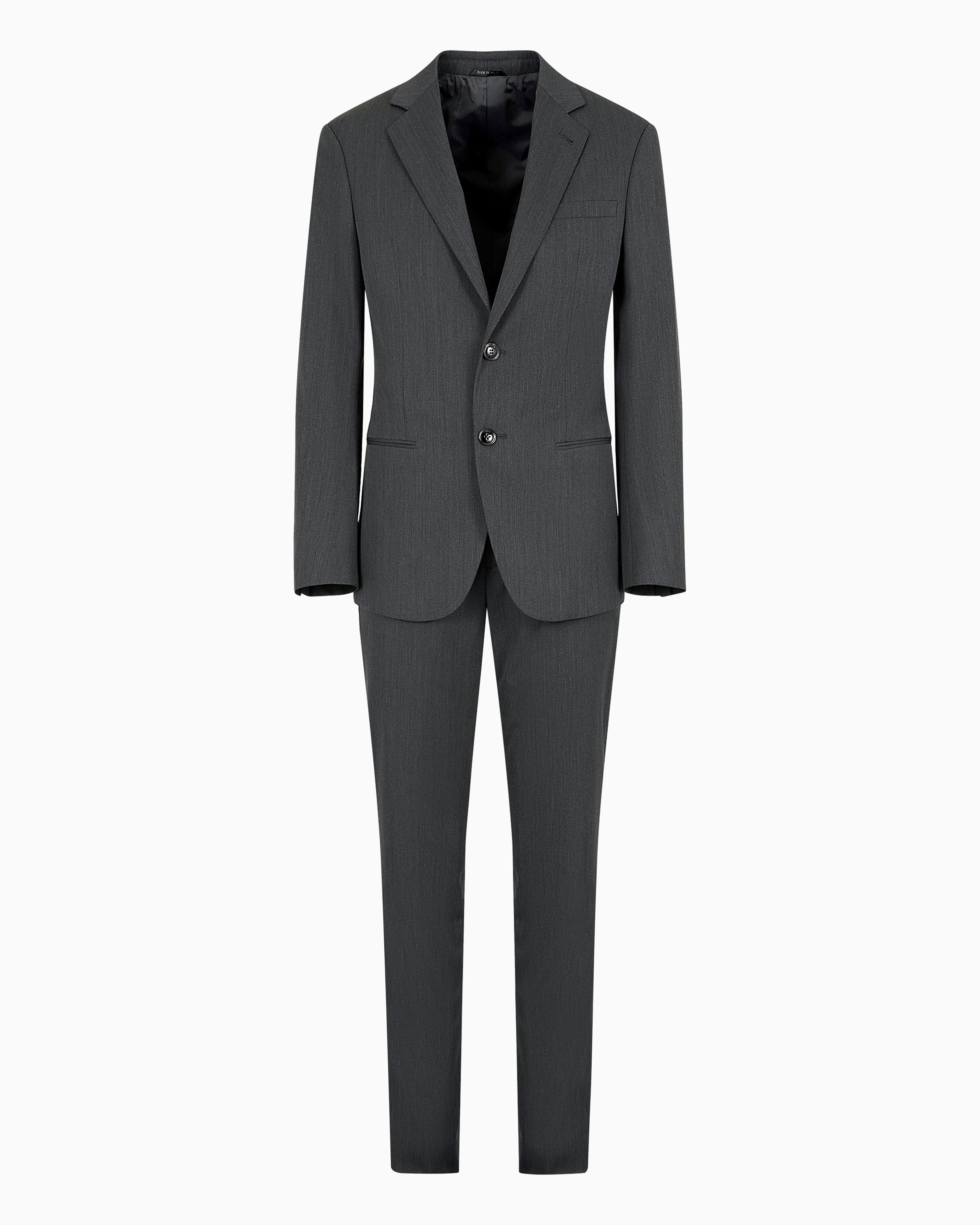 Giorgio Armani Official Store Single-breasted Soho Line Suit In Virgin Wool In Black