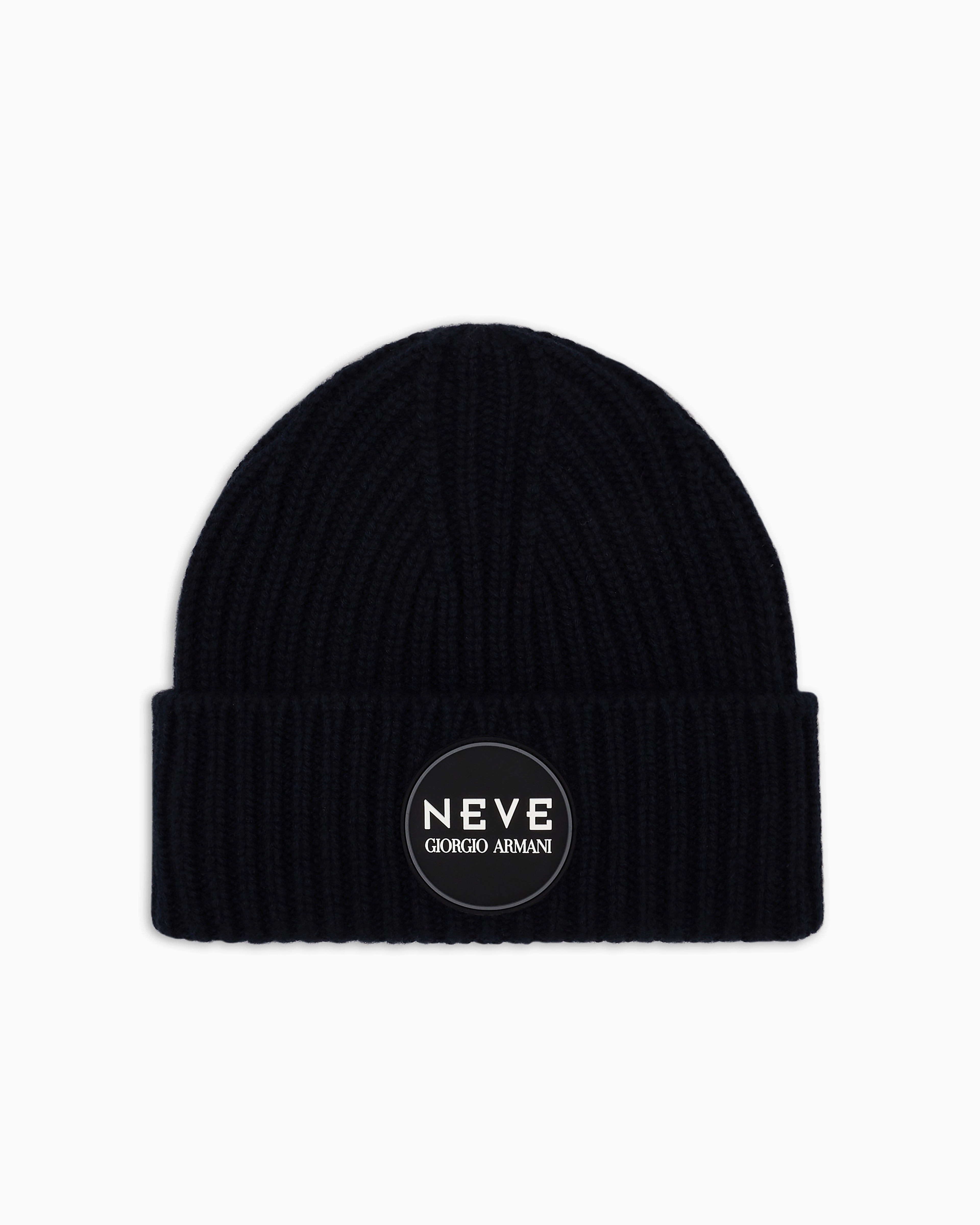 Giorgio Armani Neve Cashmere Beanie In Navy Blue