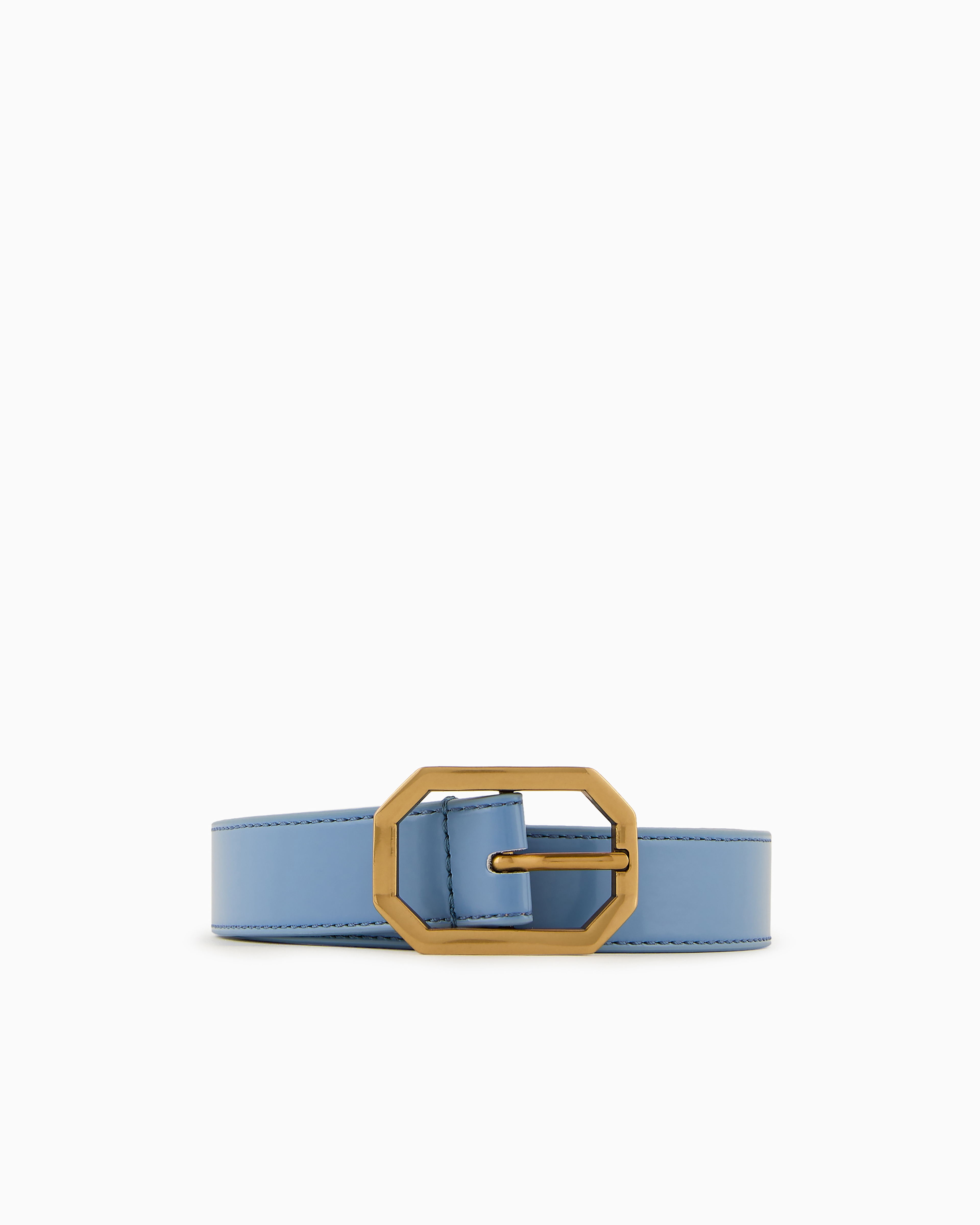 Emporio Armani Official Store Brushed Finish Belt In Azure