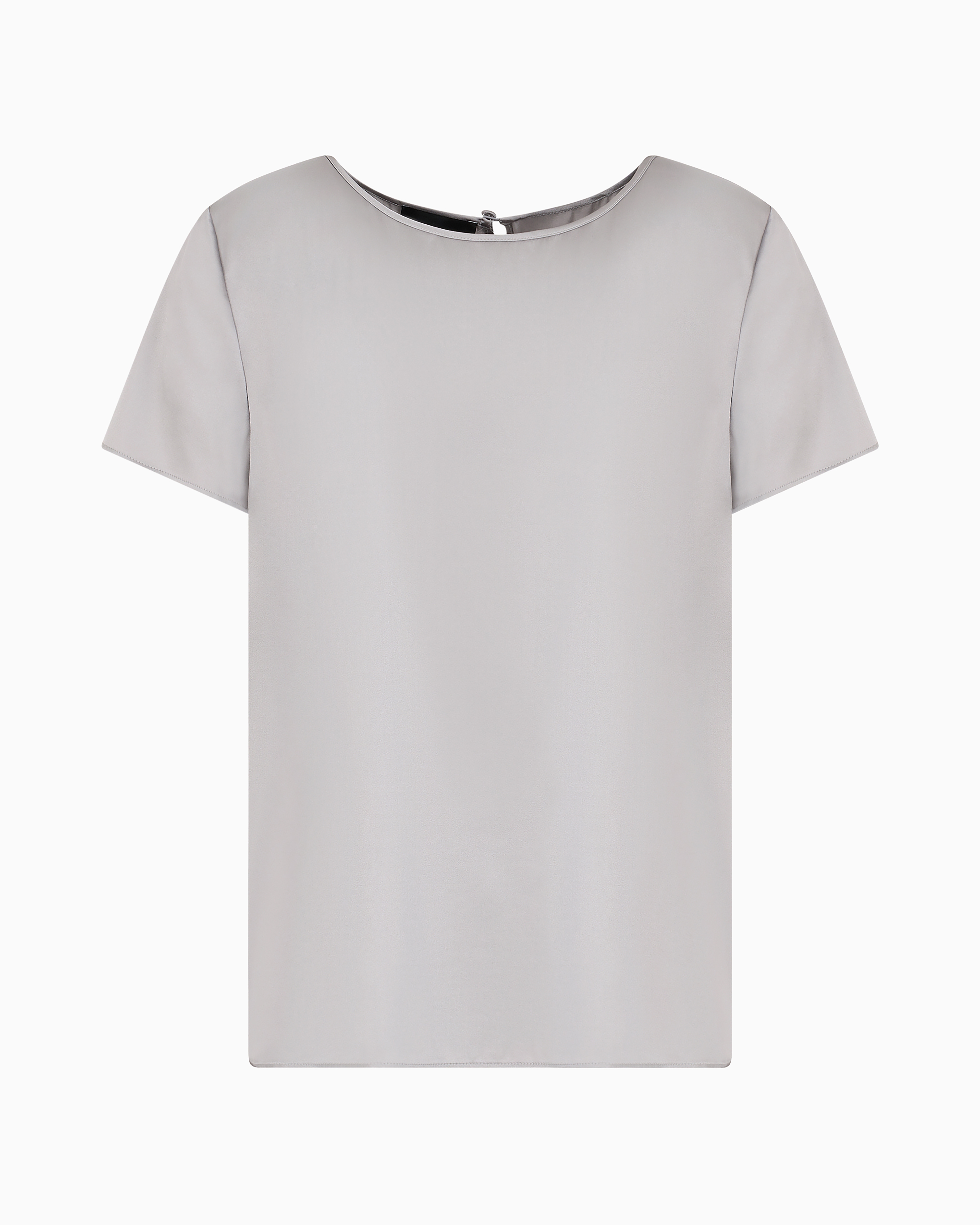 Emporio Armani Official Store Silk Satin Blouse In Grey