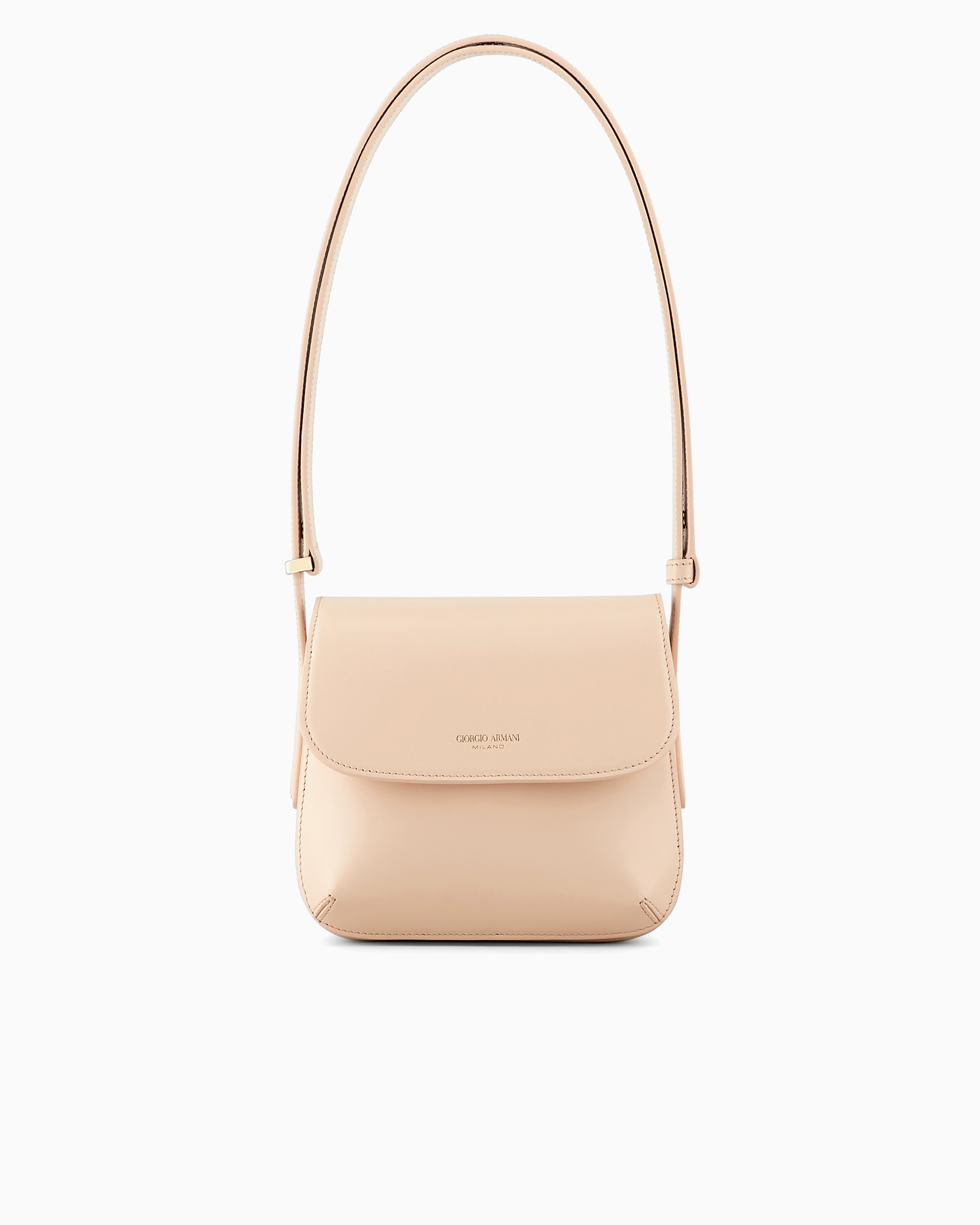 Giorgio Armani Official Store Small Palmellato-leather La Prima Bag In Nude