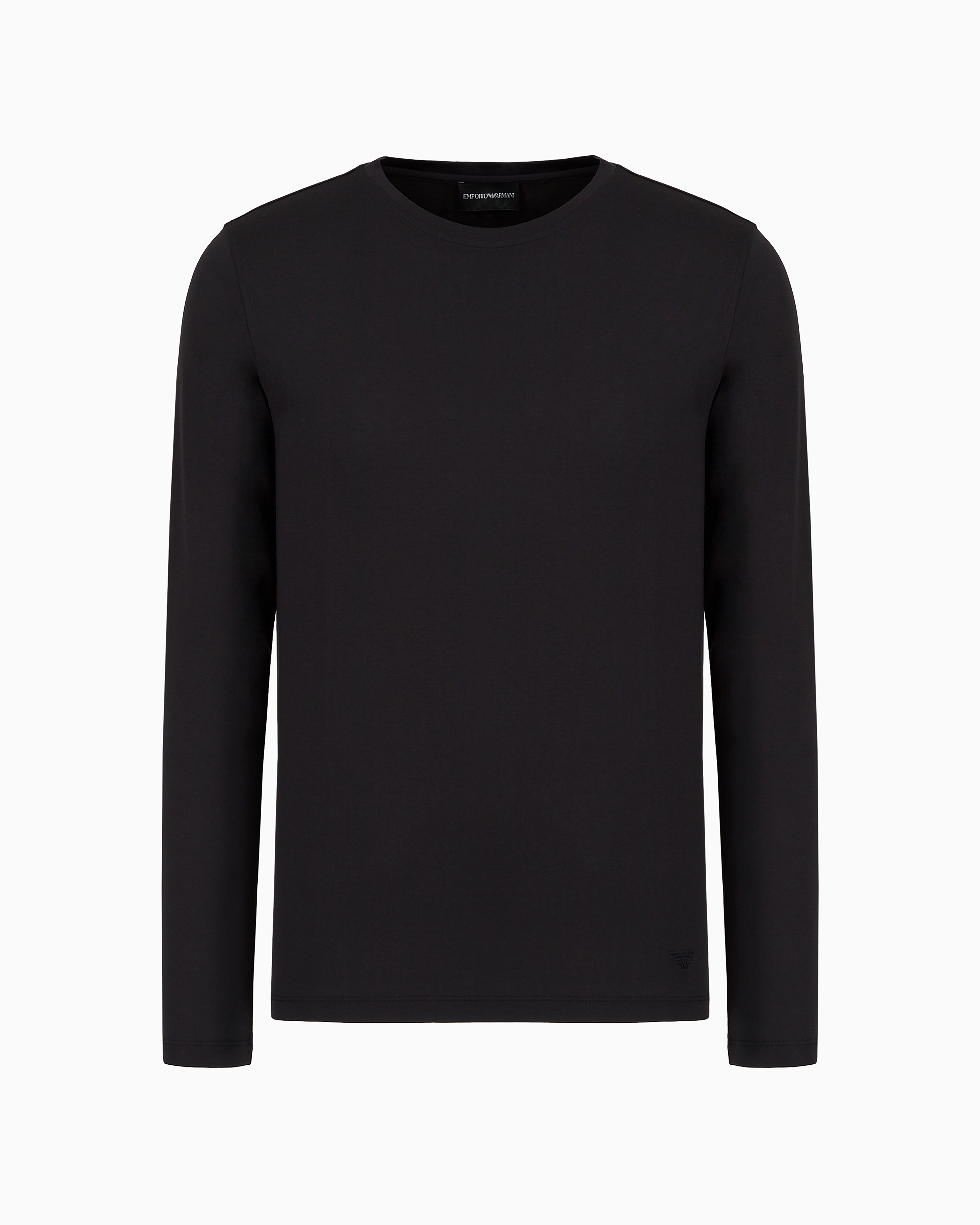 Emporio Armani Silk/cotton Blend Jumper In Black
