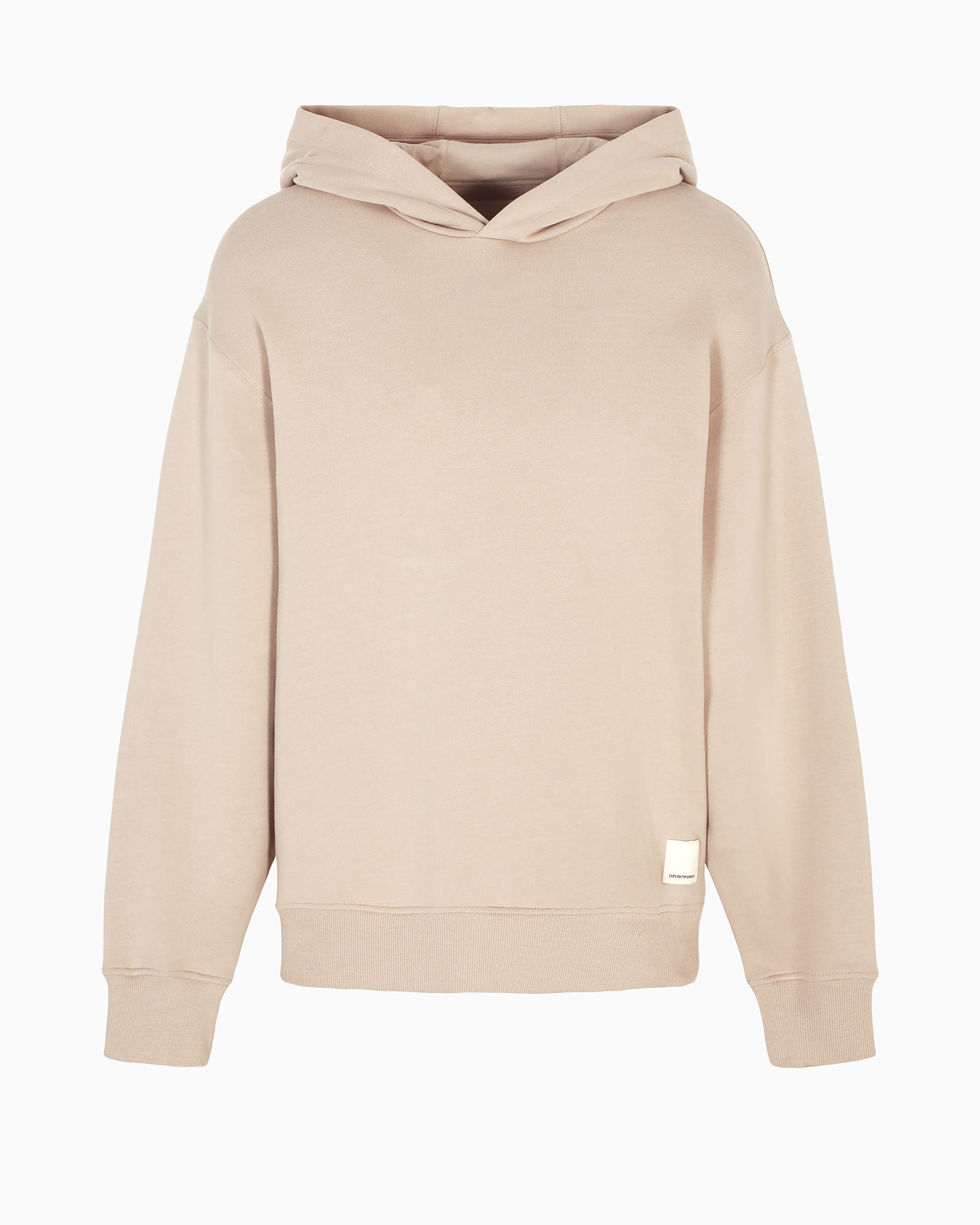 Emporio Armani Official Store Sustainable Collection Hooded Sweatshirt In Beige