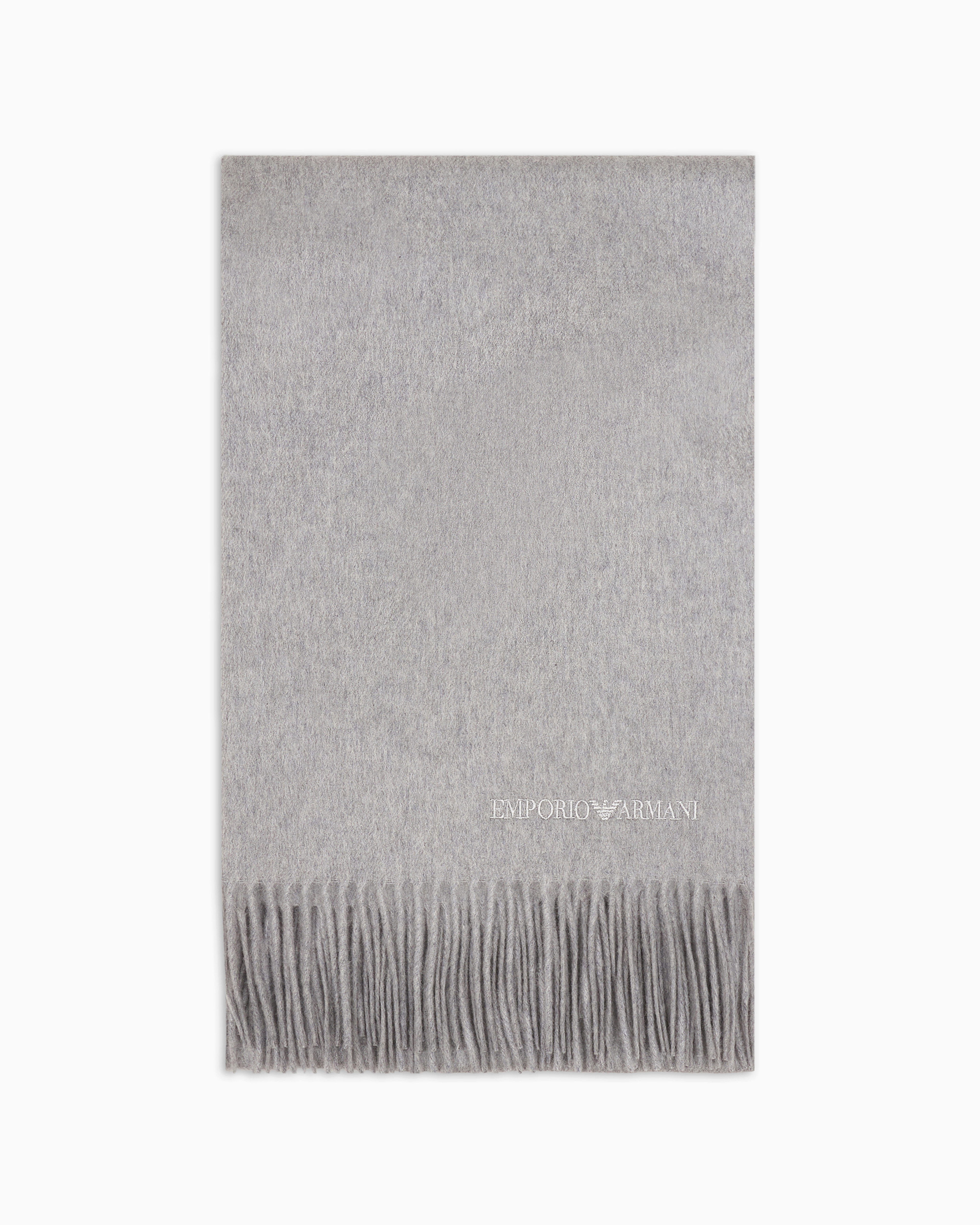 Emporio Armani Pure Cashmere Stole In Grey